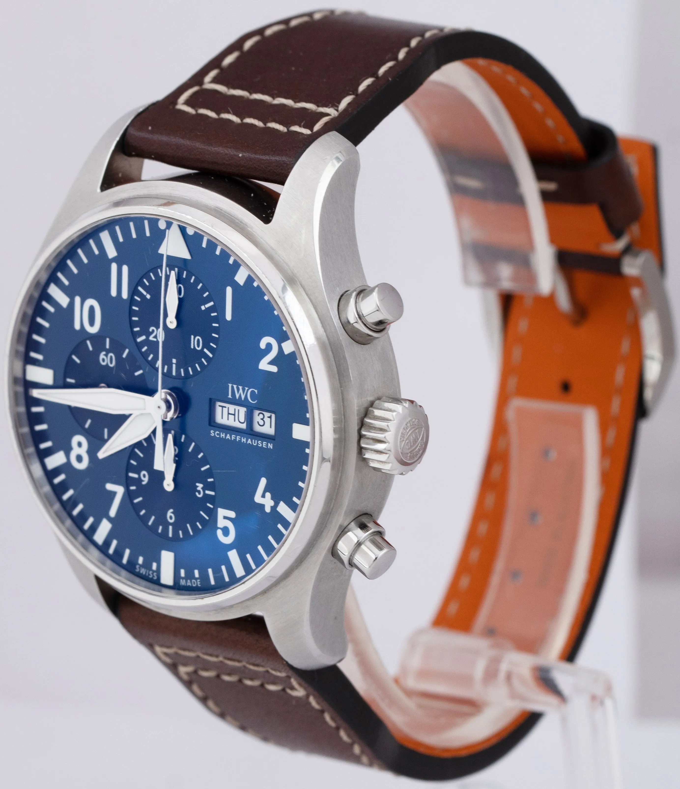 2021 IWC Pilot Le Petit Prince Blue 43mm Stainless Chronograph Watch IW377714