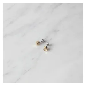22 DESIGN STUDIO Brass Earrings - Mirror Cylinder