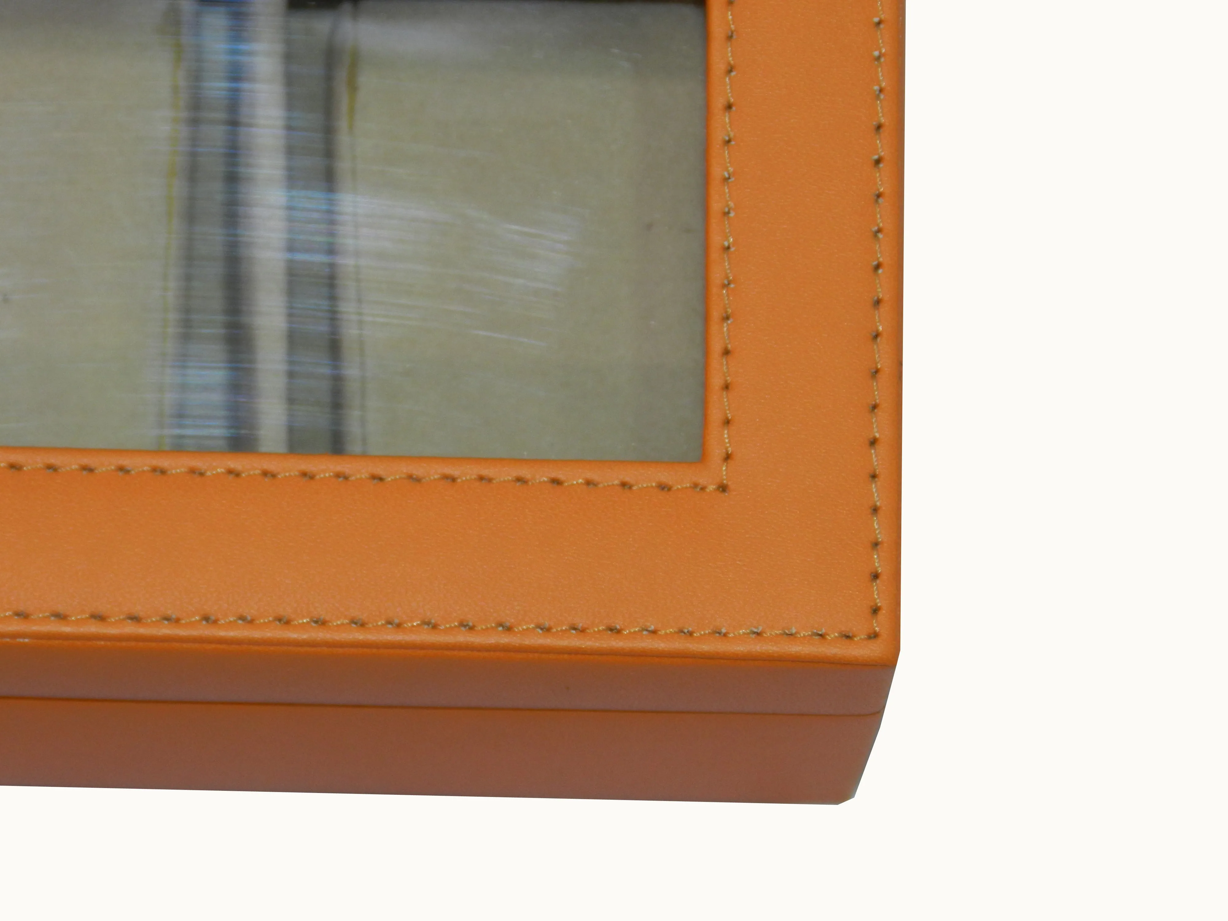 4 Slot Vegan Leather  Watch Box with Glass Top