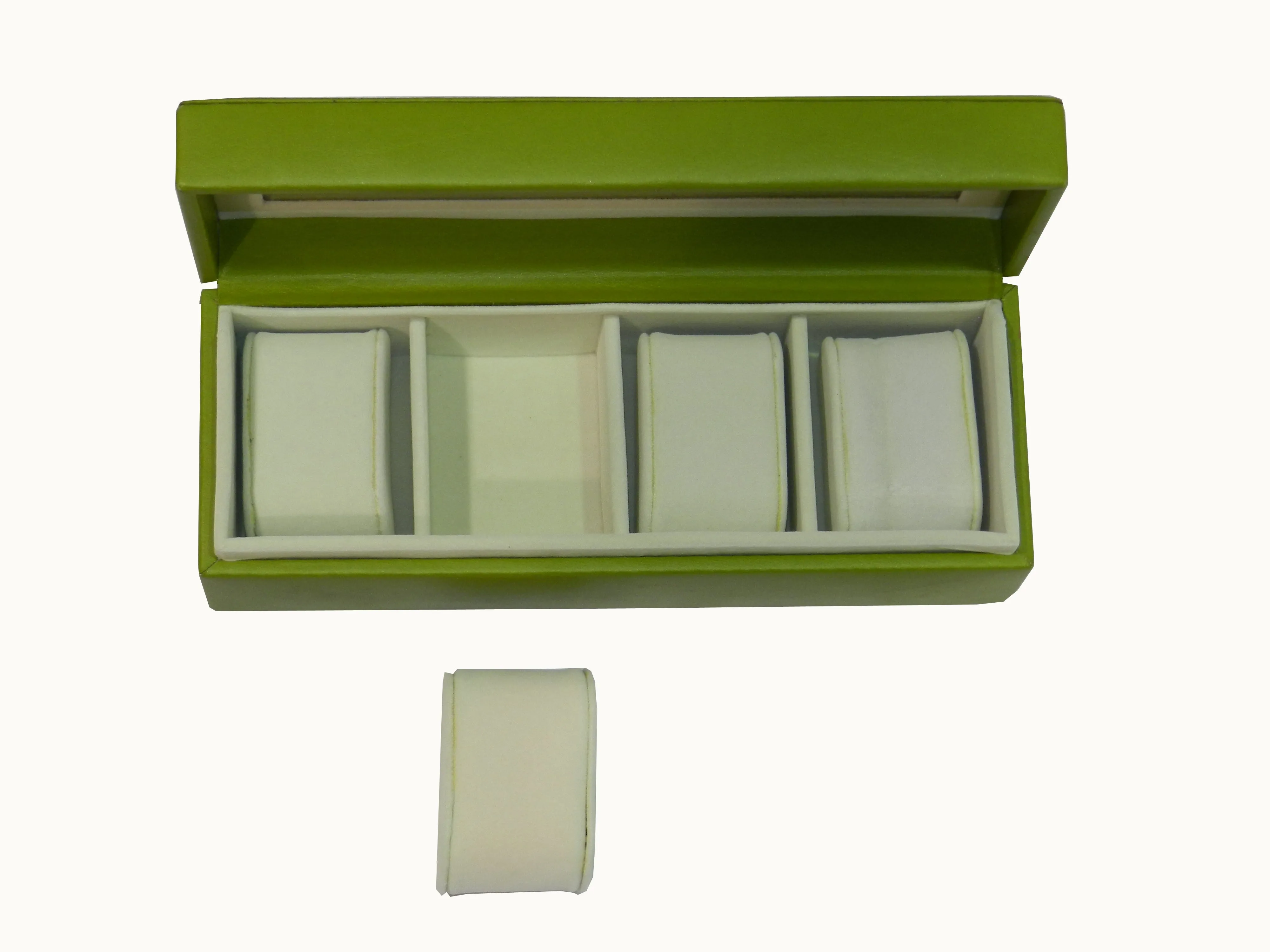 4 Slot Vegan Leather  Watch Box with Glass Top