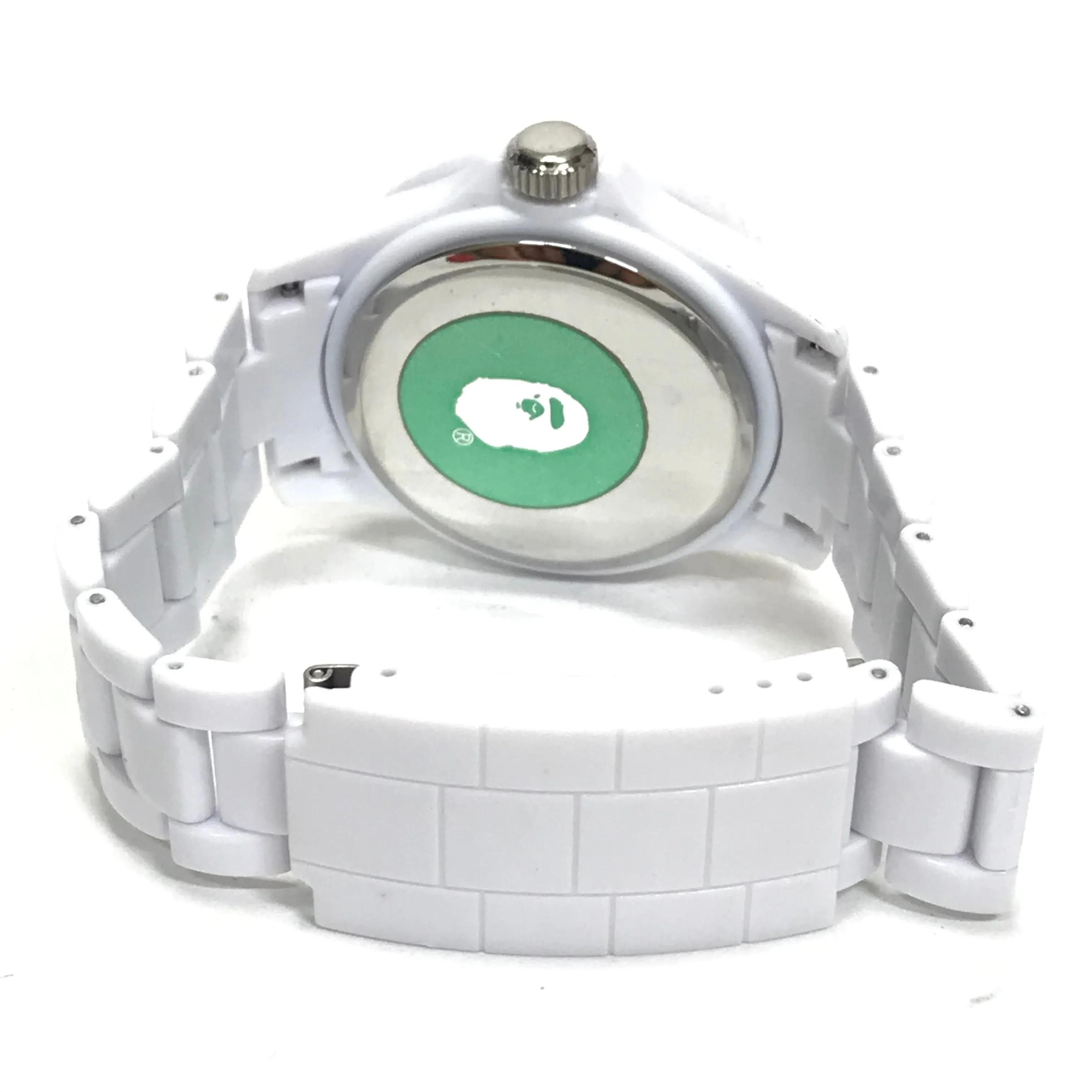 A Bathing Ape Bape Type 1 'Clear' Bapex Watch White