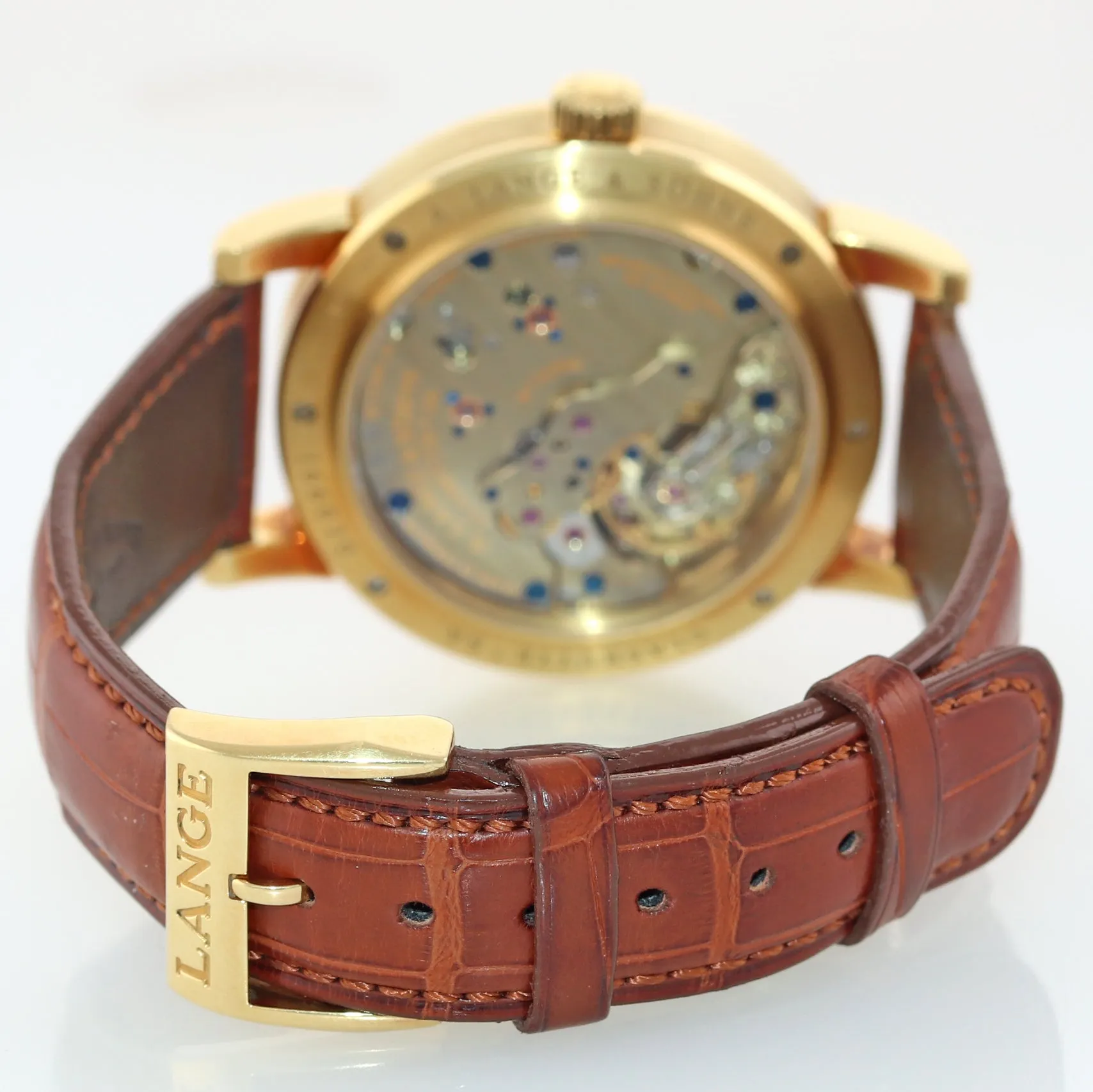 A. Lange Sohne Richard Lange 232.021 18k Yellow Gold 40.5mm Silver Roman Watch