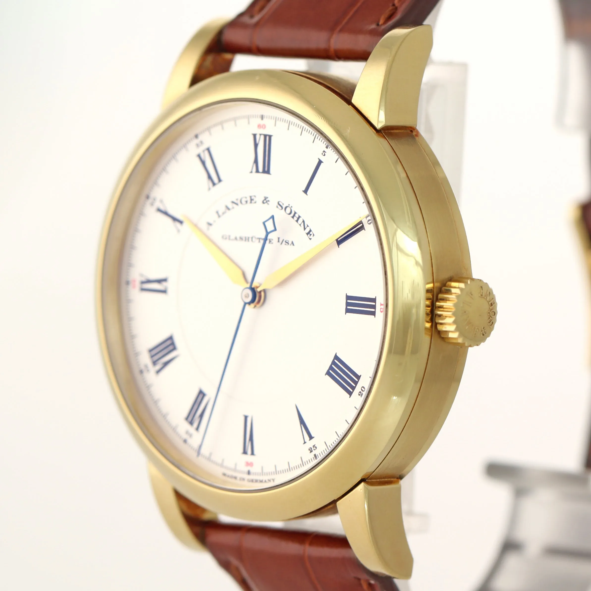 A. Lange Sohne Richard Lange 232.021 18k Yellow Gold 40.5mm Silver Roman Watch