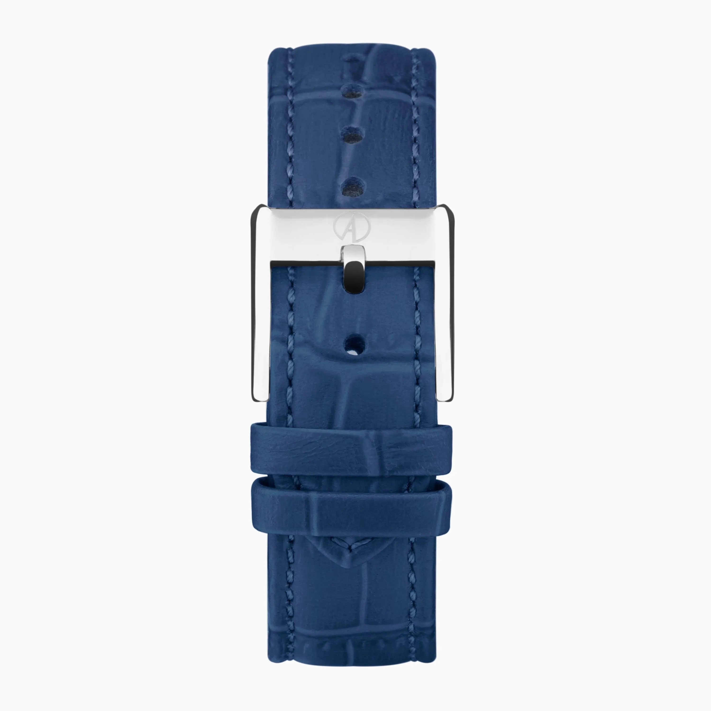 Accurist Rectangle Ladies Watch | Silver Case & Blue Leather Strap with White Dial | 26mm