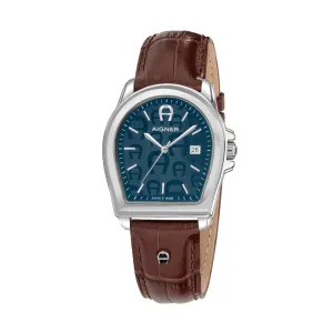 Aigner Verona Men's Blue Dial & Brown Strap Watch