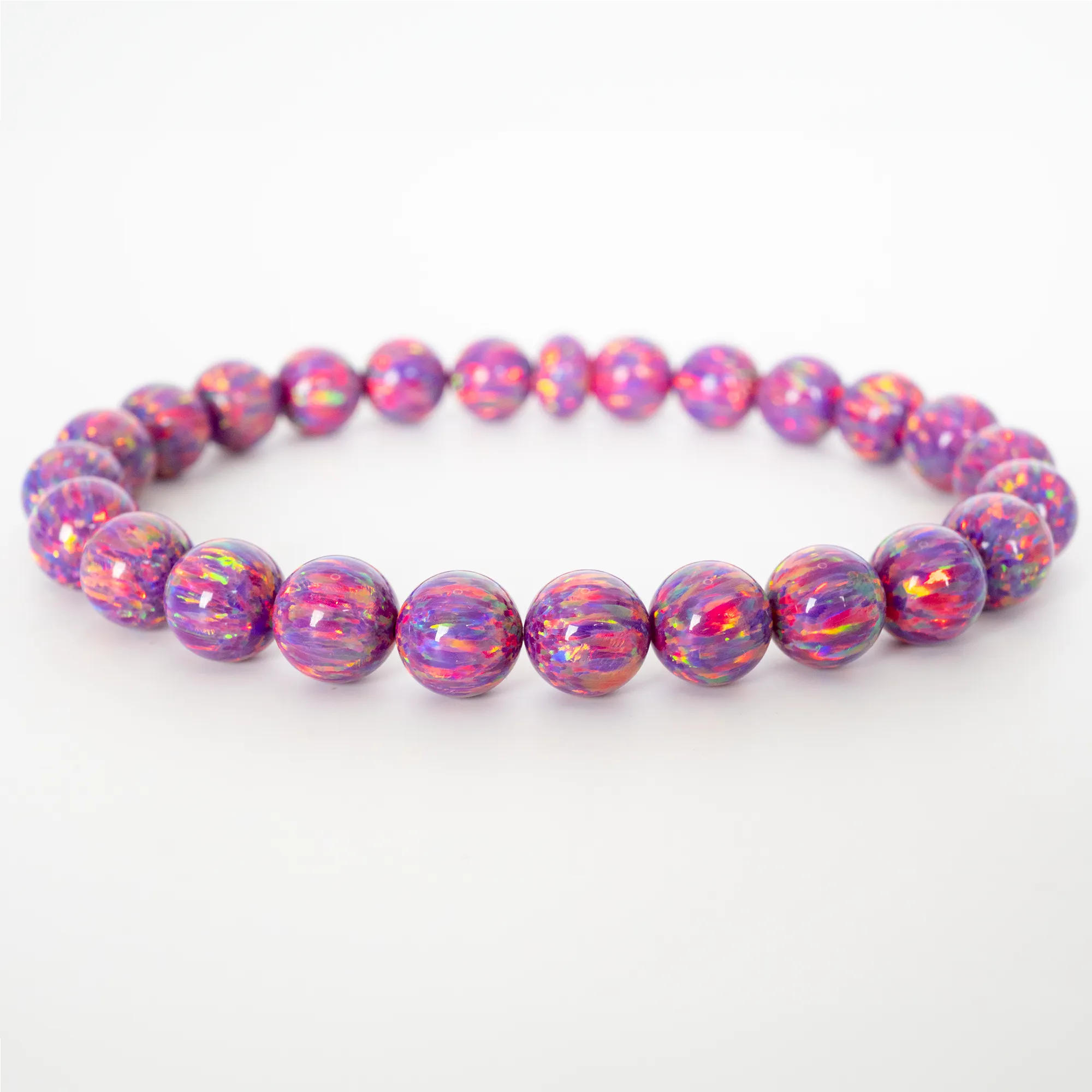Amethyst Opal Beaded Bracelet