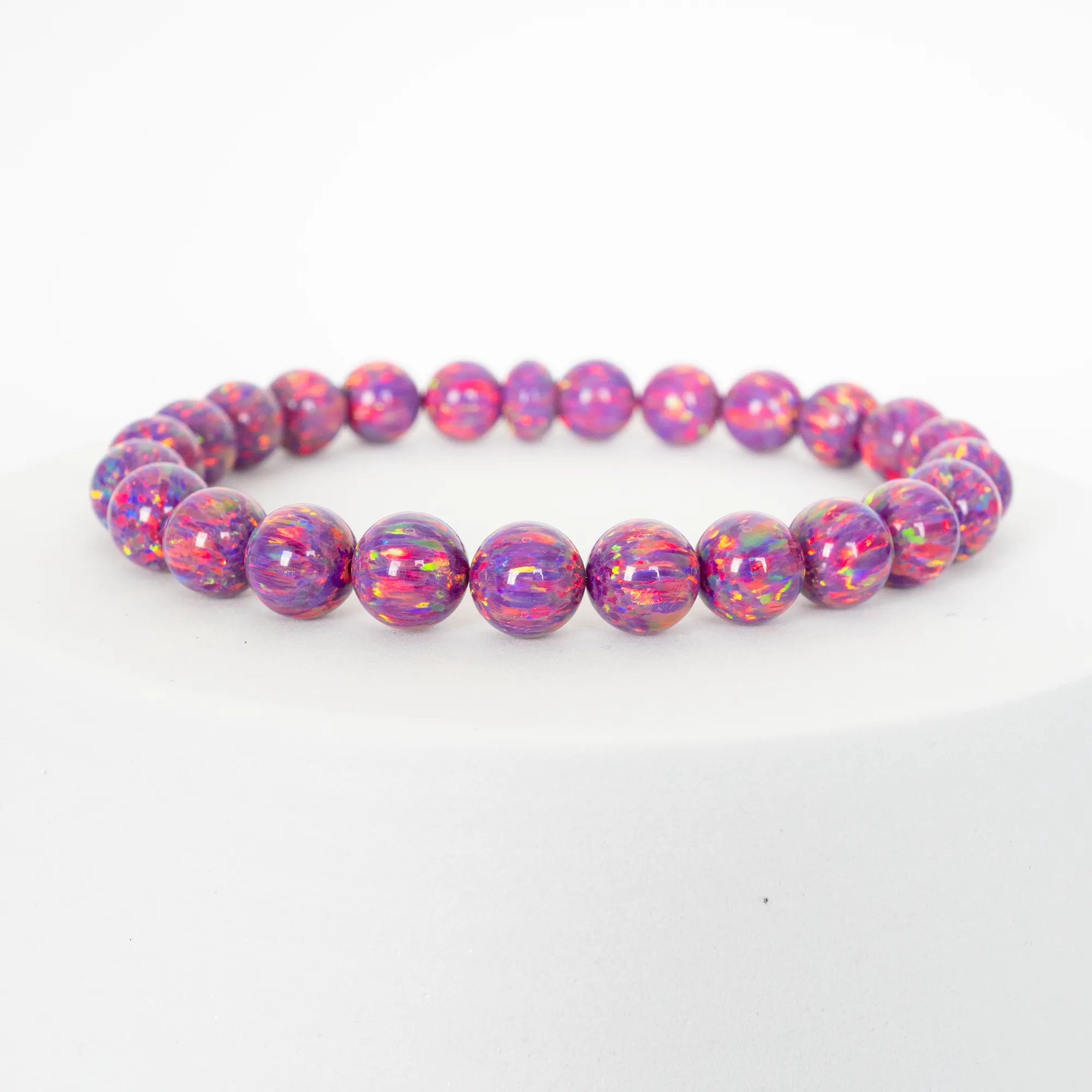 Amethyst Opal Beaded Bracelet