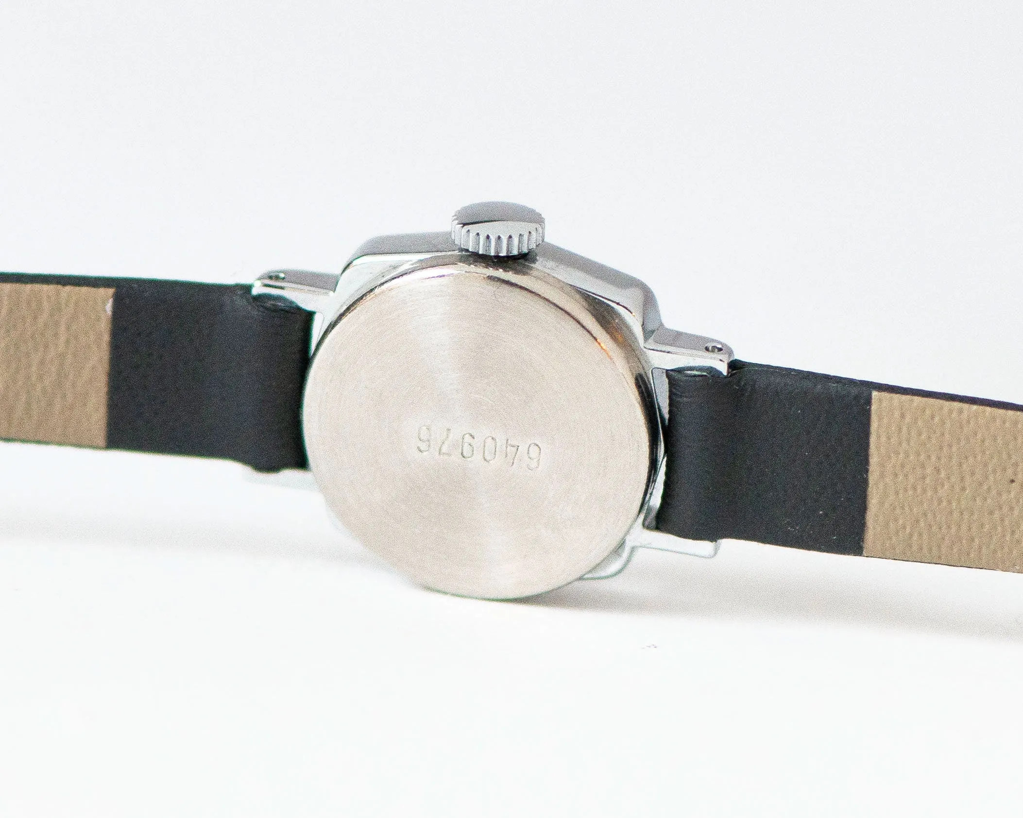 Angular watch for women vintage silver shade Seagull, micro watch mint condition, petite lady watch gift classic, new genuine leather strap