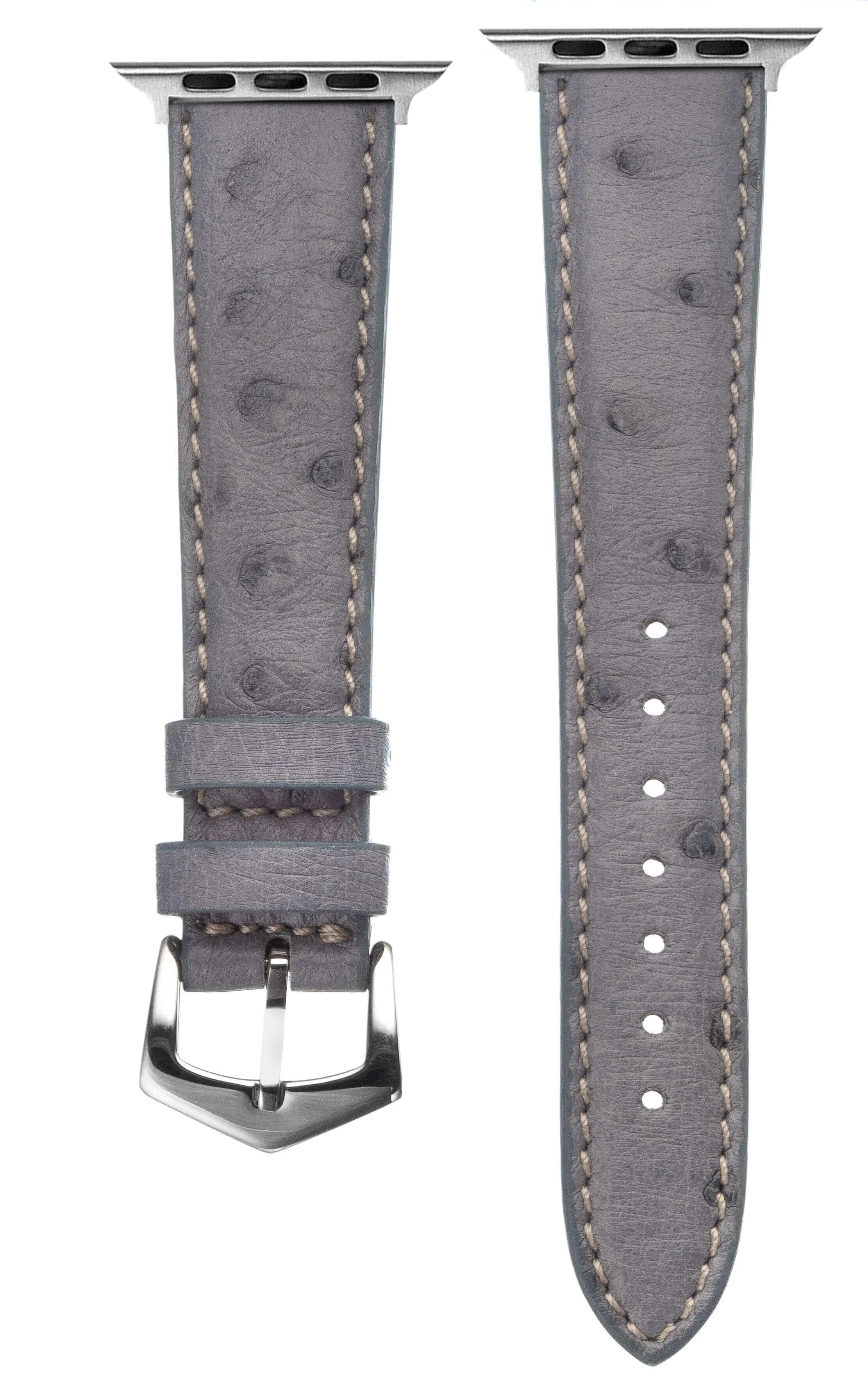 Apple Watch Leather Band ™ Gray Ostrich Leather Strap