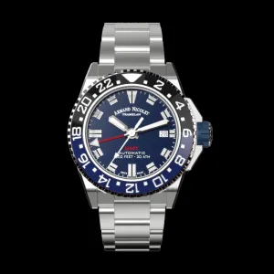 ARMAND NICOLET JS9-41 MEN'S AUTOMATIC STEEL BRACELET BLUE DIAL WATCH