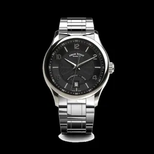 ARMAND NICOLET M02-4 MEN'S AUTOMATIC STEEL BRACELET BLACK DIAL WATCH