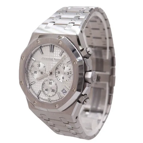 Audemars Piguet Men's Royal Oak 50th Anniversary Stainless Steel 41mm Silver "Grande Tapisserie" Chronograph Dial Watch Ref# 26240ST.OO.1320ST.03