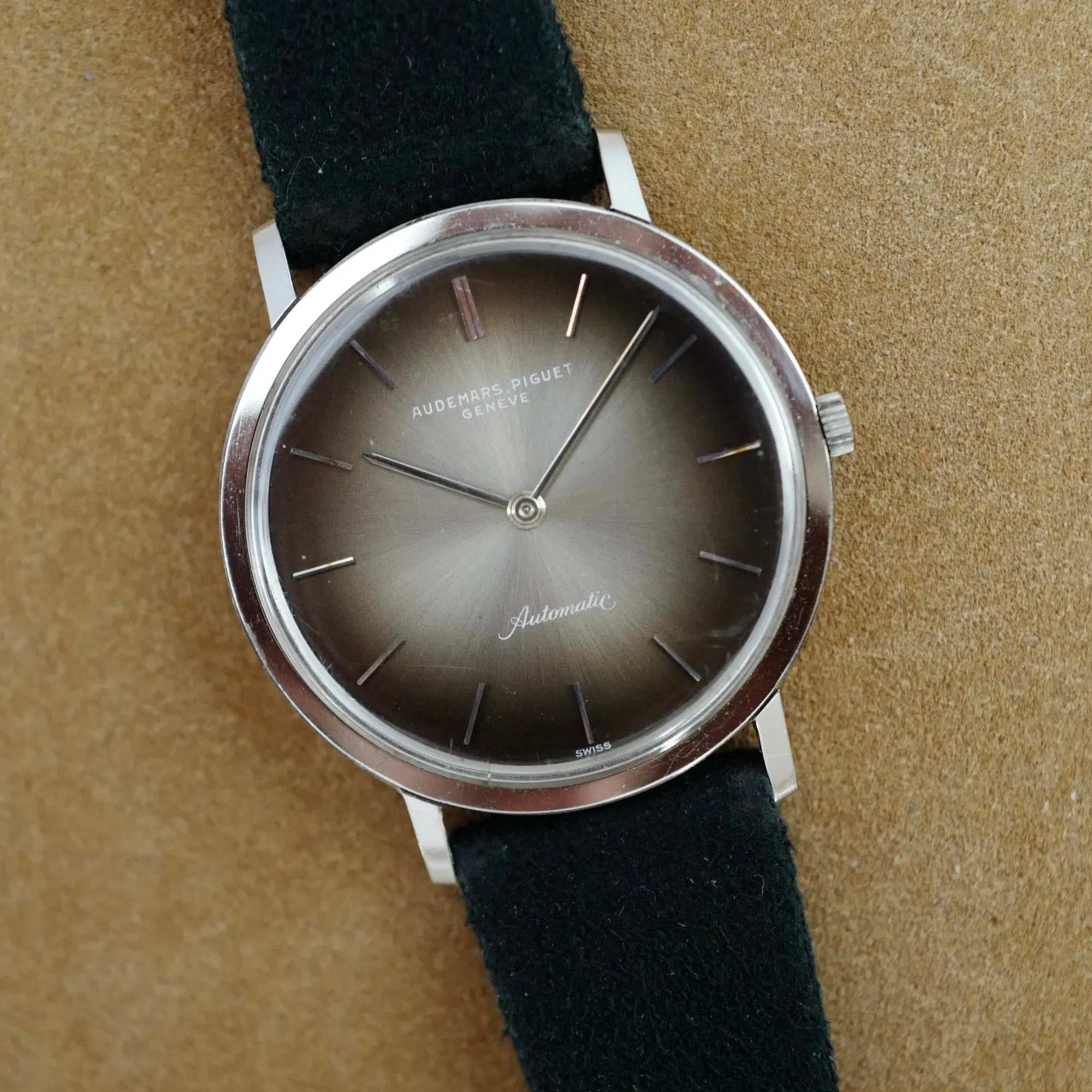 Audemars Piguet Steel Automatic Watch with Smoked Vignette Dial