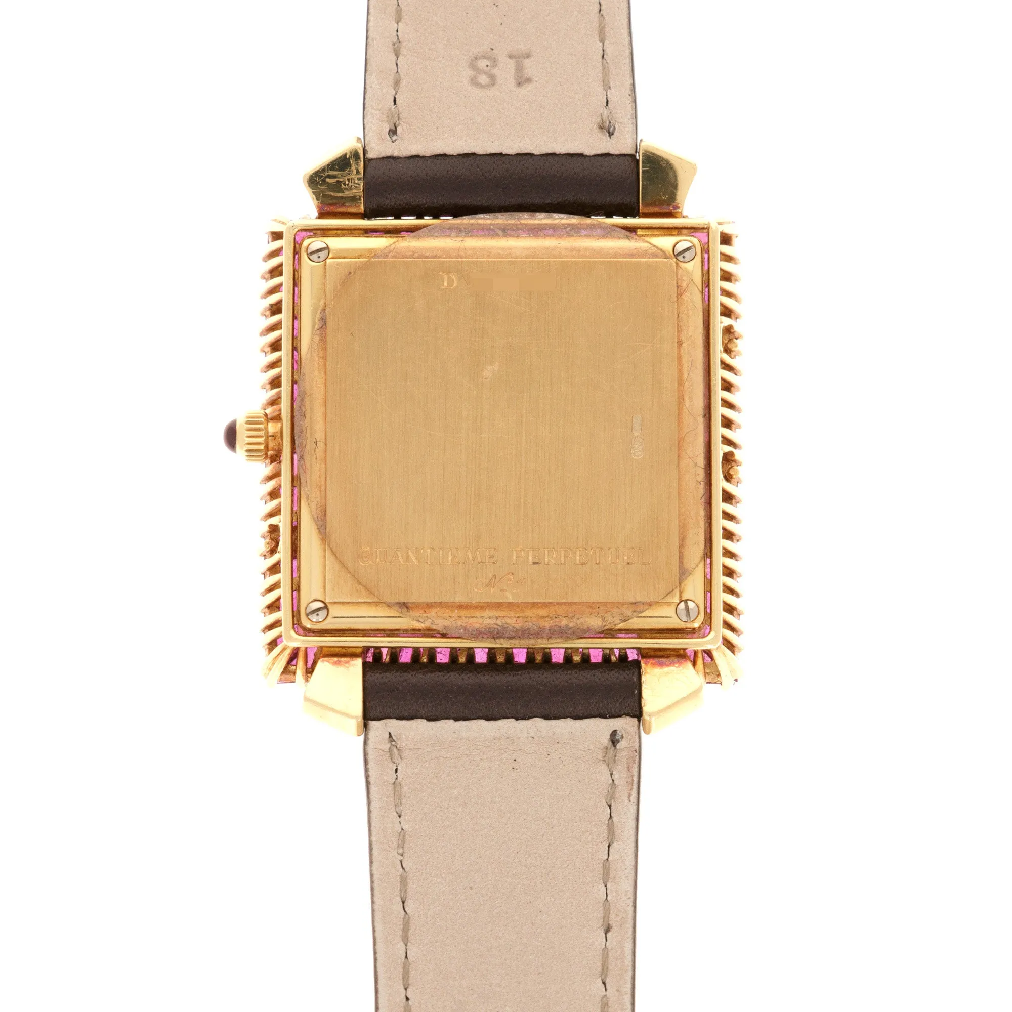 Audemars Piguet Yellow Gold Perpetual Calendar Ruby and Diamond Watch, Likely Piece Unique