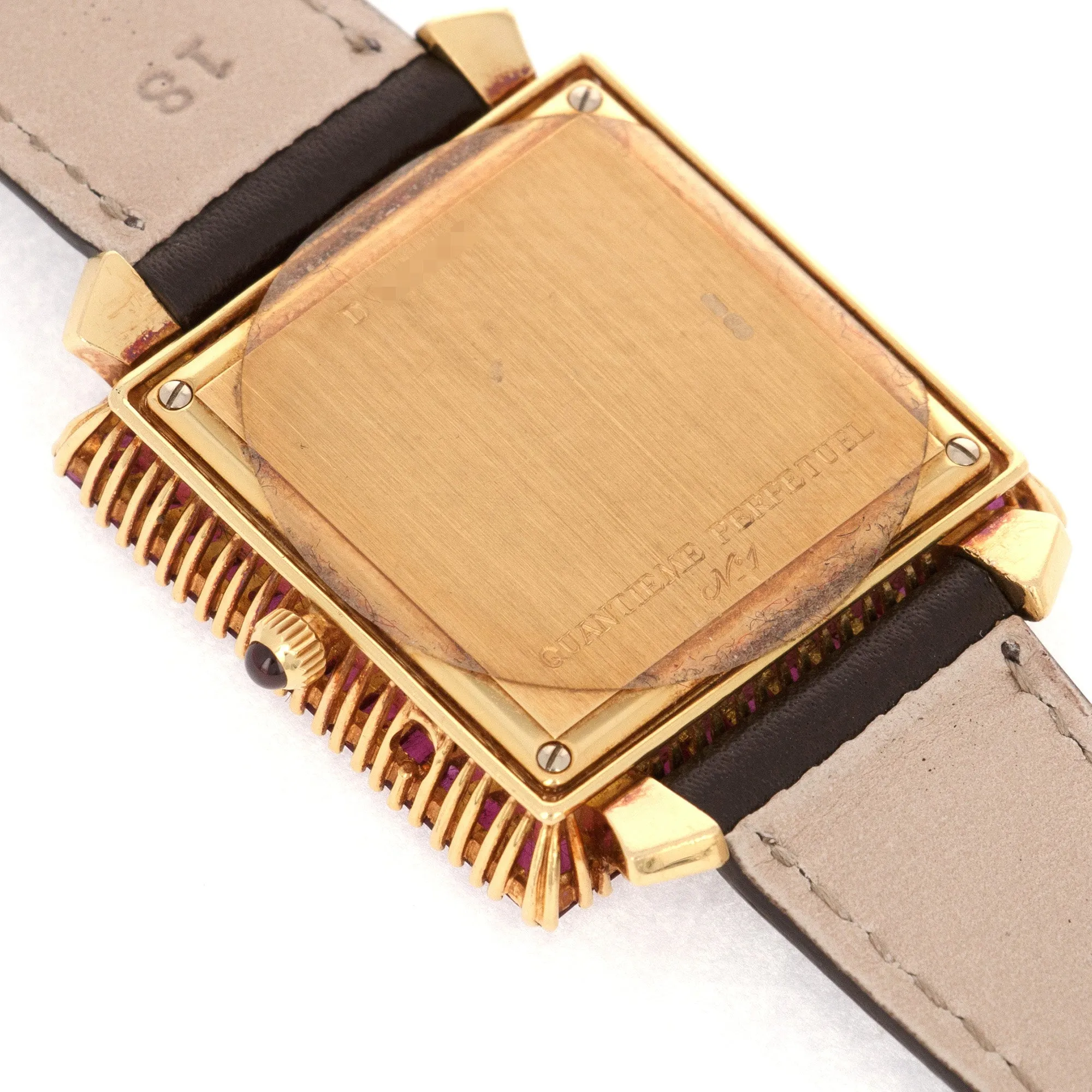 Audemars Piguet Yellow Gold Perpetual Calendar Ruby and Diamond Watch, Likely Piece Unique