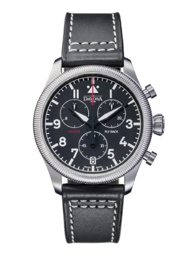 Aviator Fly Back Quartz Chronograph Black Men's Pilot Watch 16249955