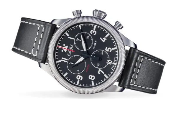 Aviator Fly Back Quartz Chronograph Black Men's Pilot Watch 16249955