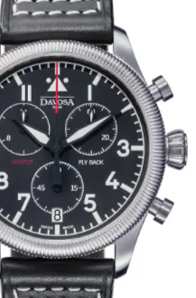 Aviator Fly Back Quartz Chronograph Black Men's Pilot Watch 16249955