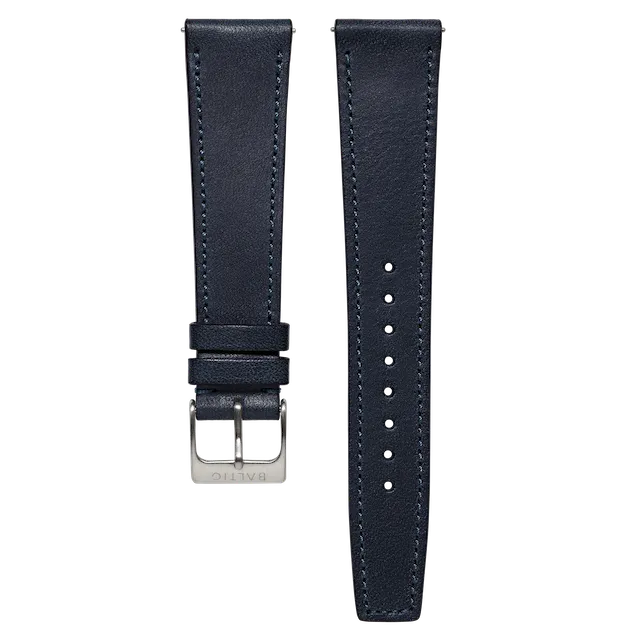 Baltic Stitched Strap - Navy Blue Calf Skin