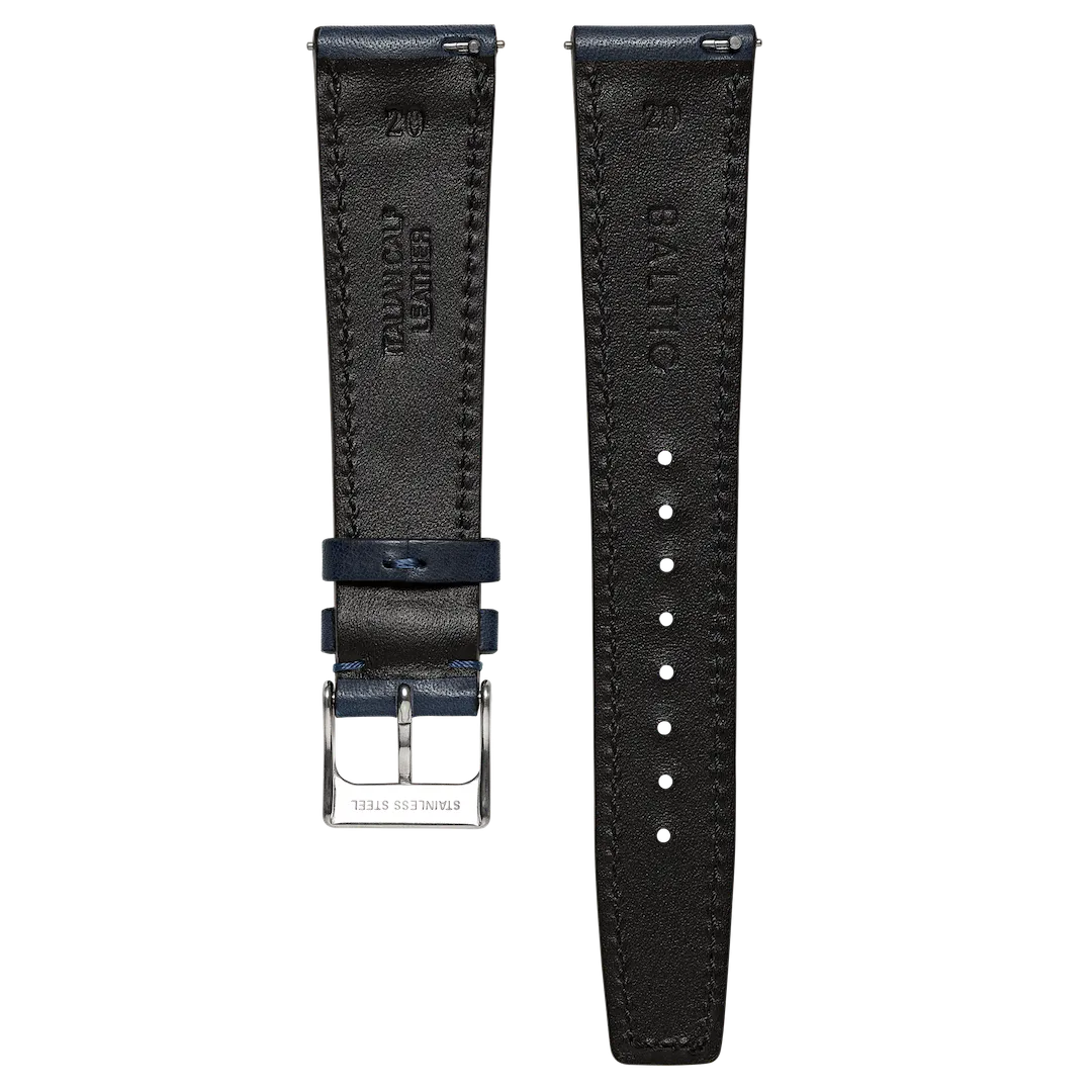 Baltic Stitched Strap - Navy Blue Calf Skin