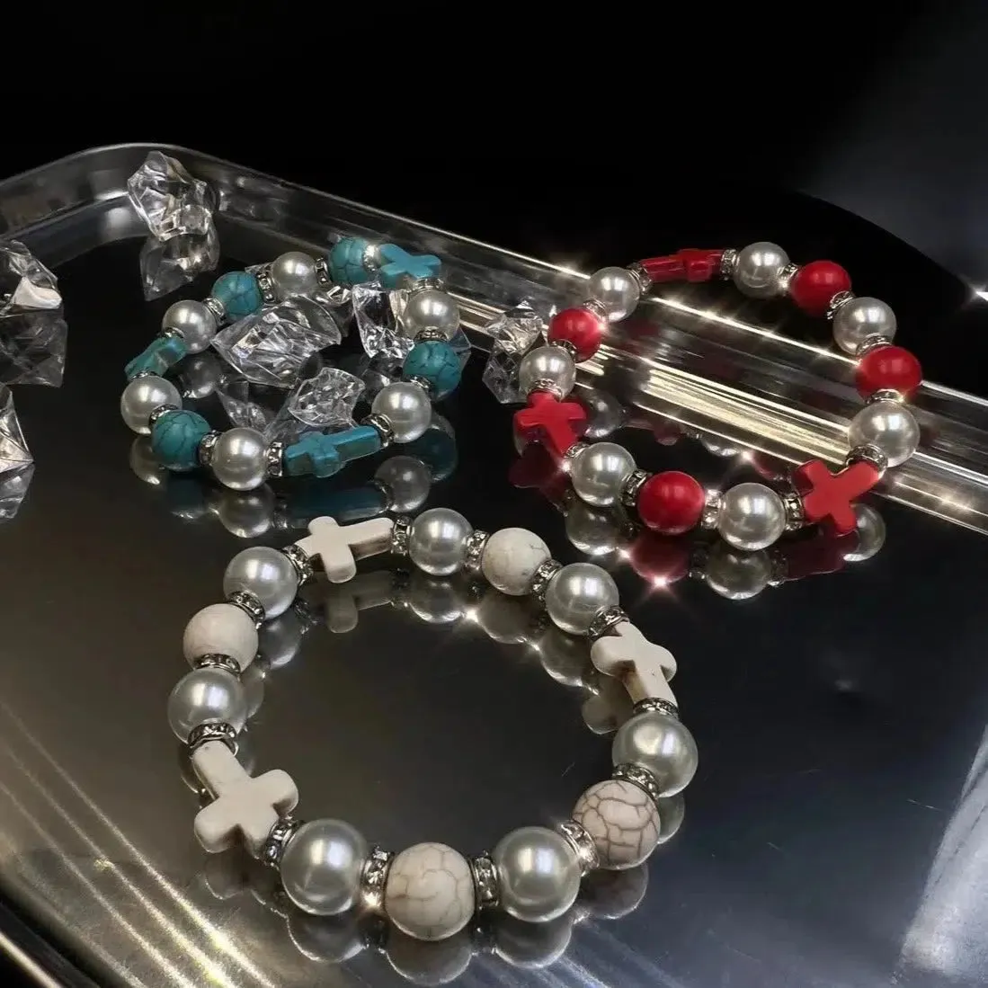 Beaded Cross Bracelet