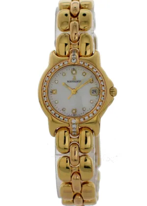Bertolucci Pulchra 083.68 18k Yellow Gold diamond dial Ladies Watch Box Papers