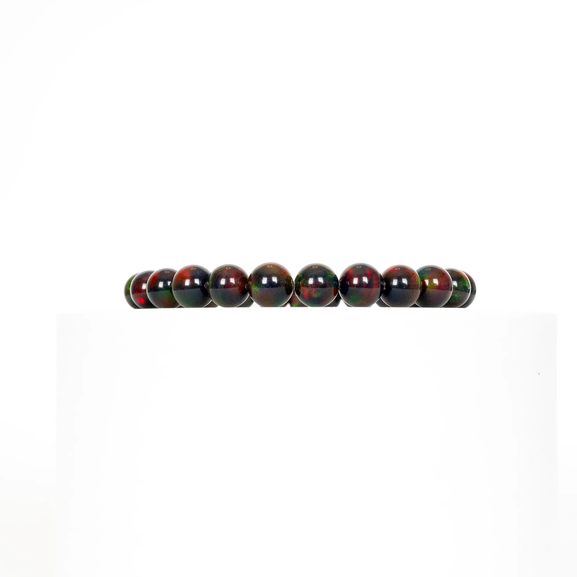 Black Ember Opalescence Beaded Bracelet