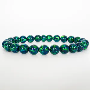 Black Emerald Opal Beaded Bracelet