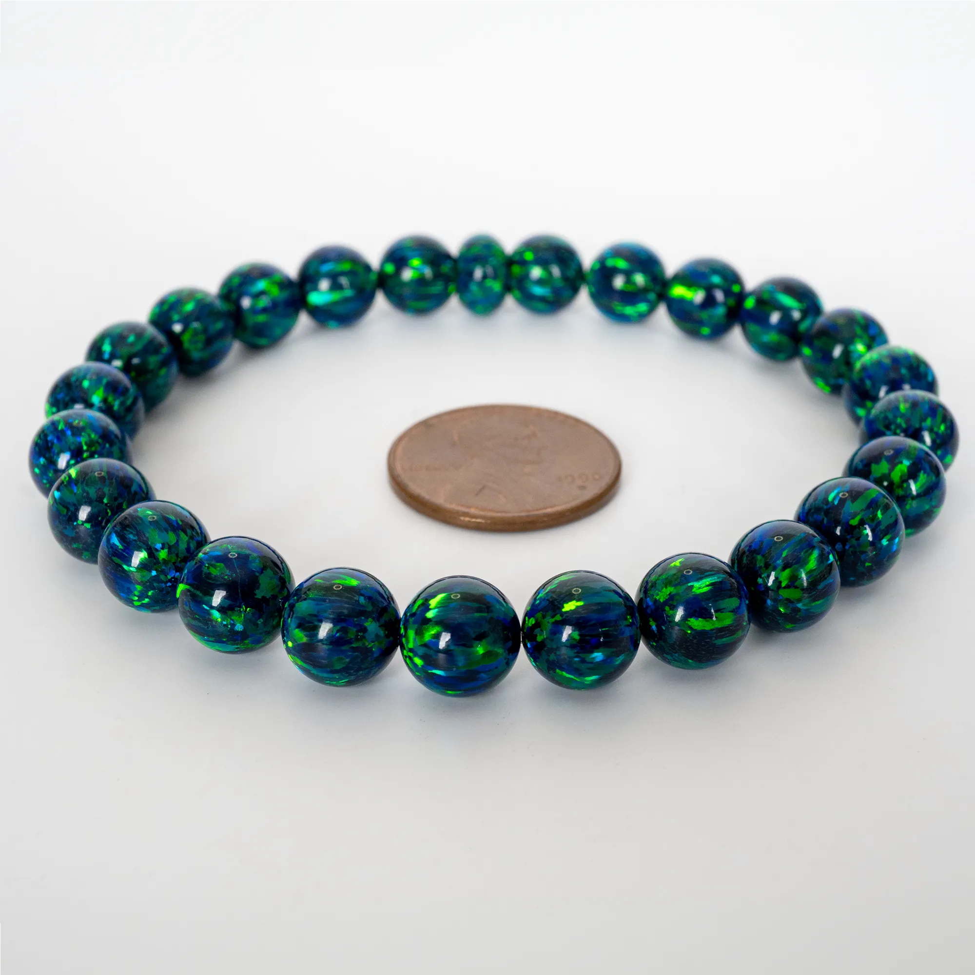 Black Emerald Opal Beaded Bracelet
