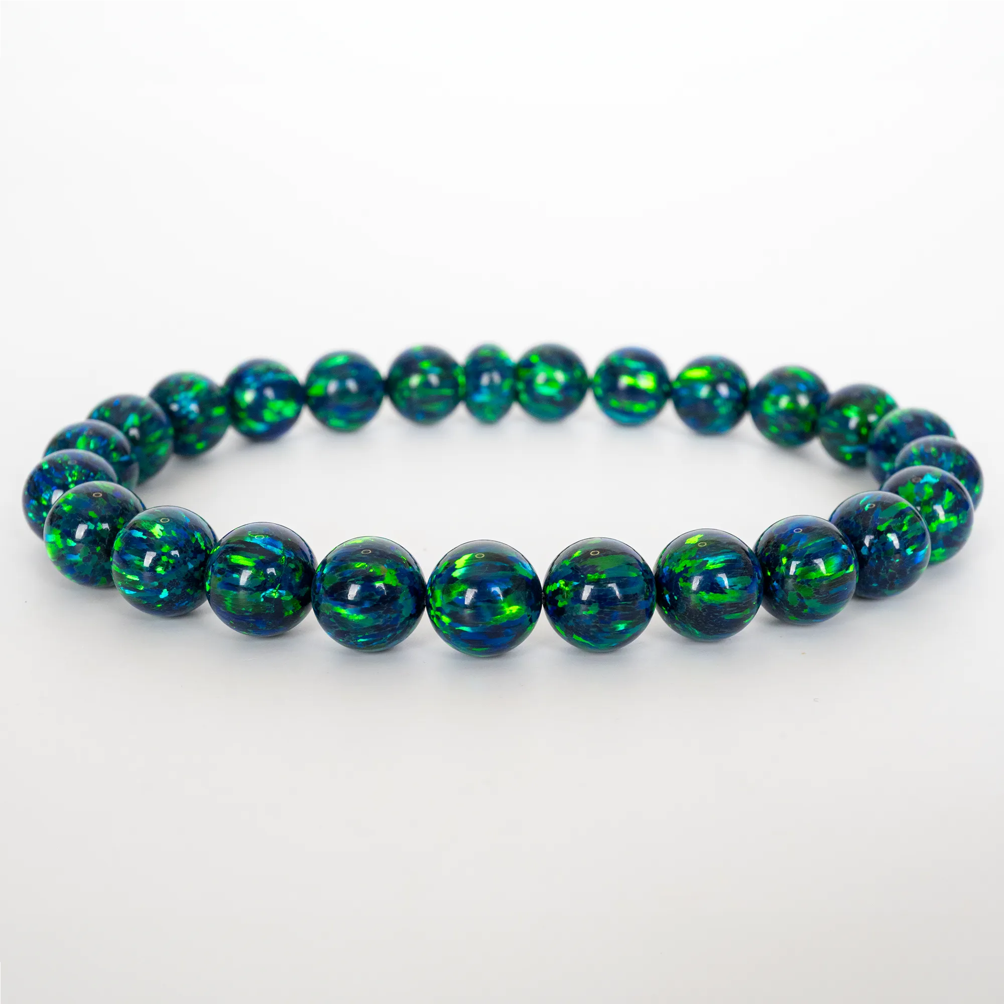 Black Emerald Opal Beaded Bracelet