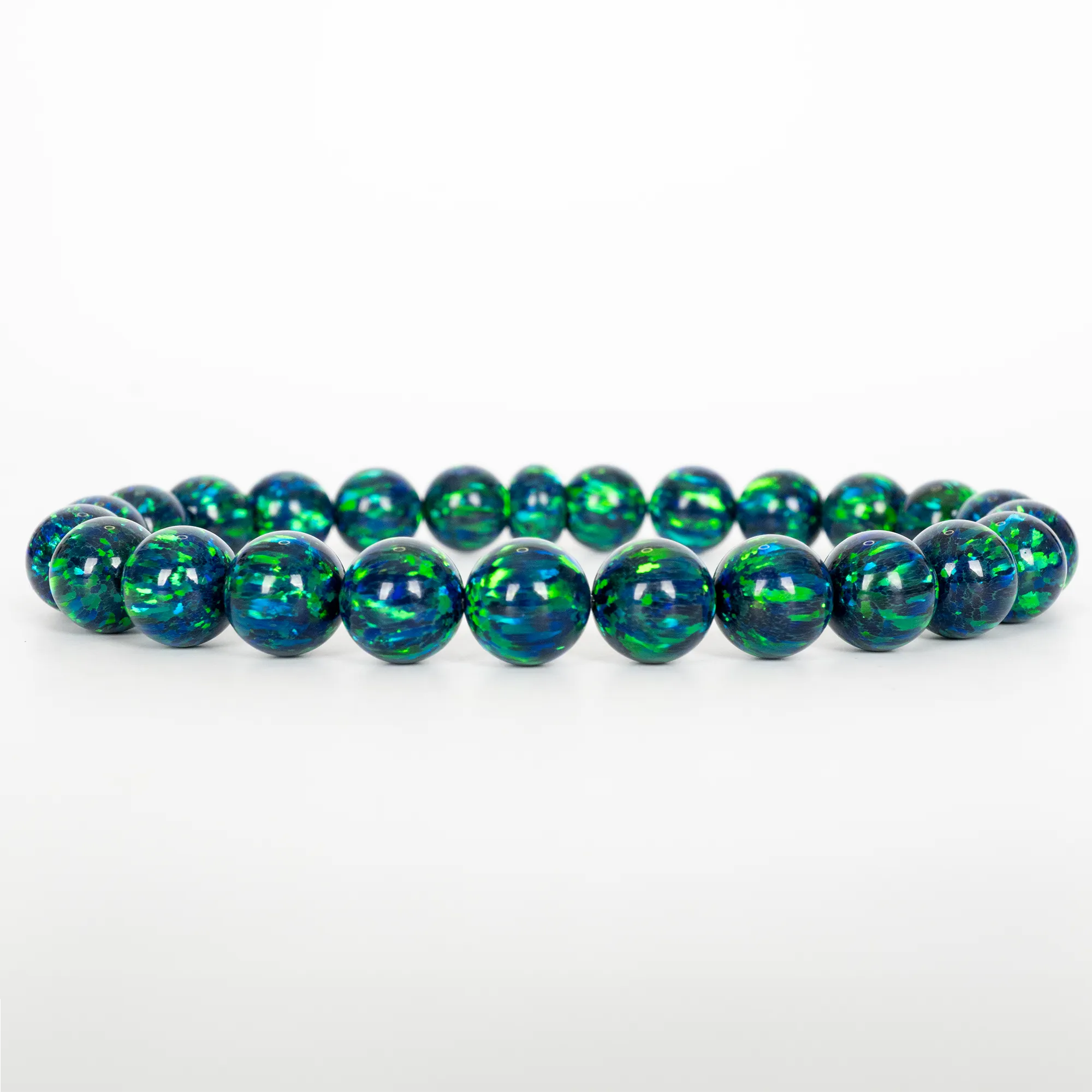 Black Emerald Opal Beaded Bracelet