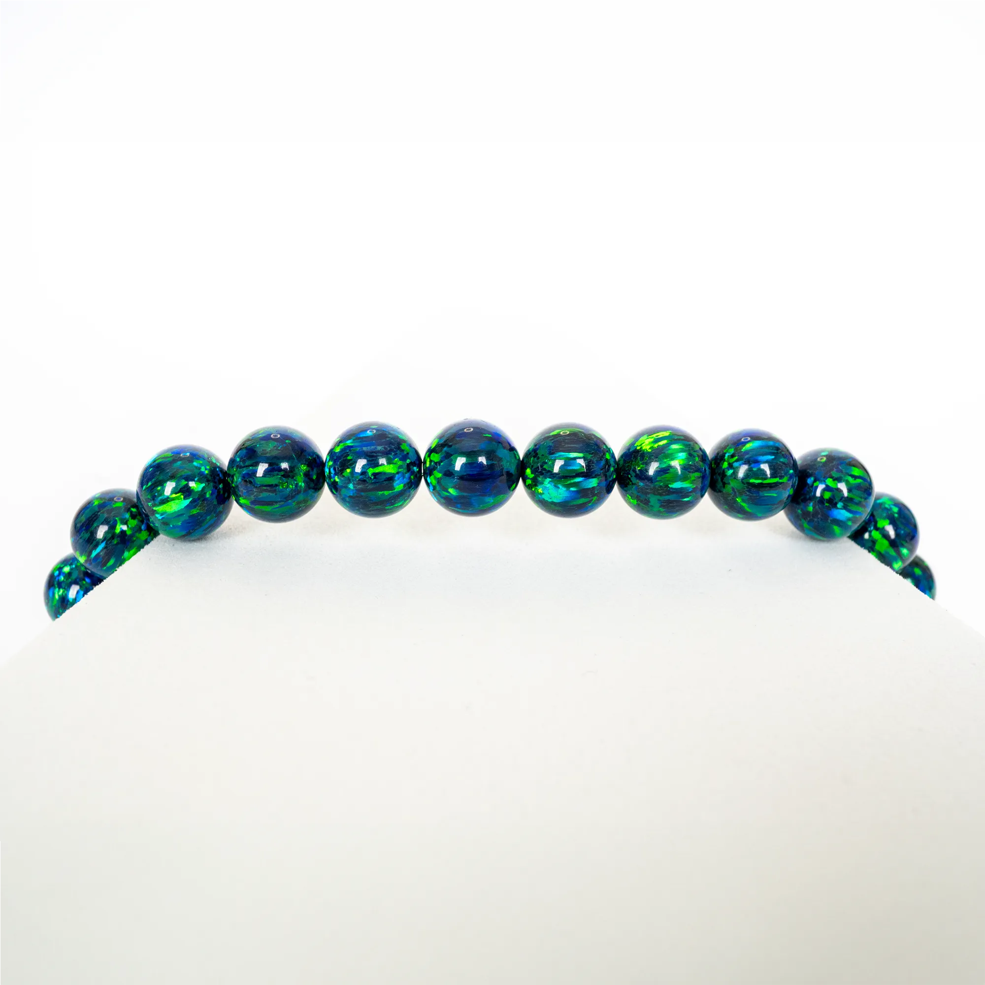 Black Emerald Opal Beaded Bracelet