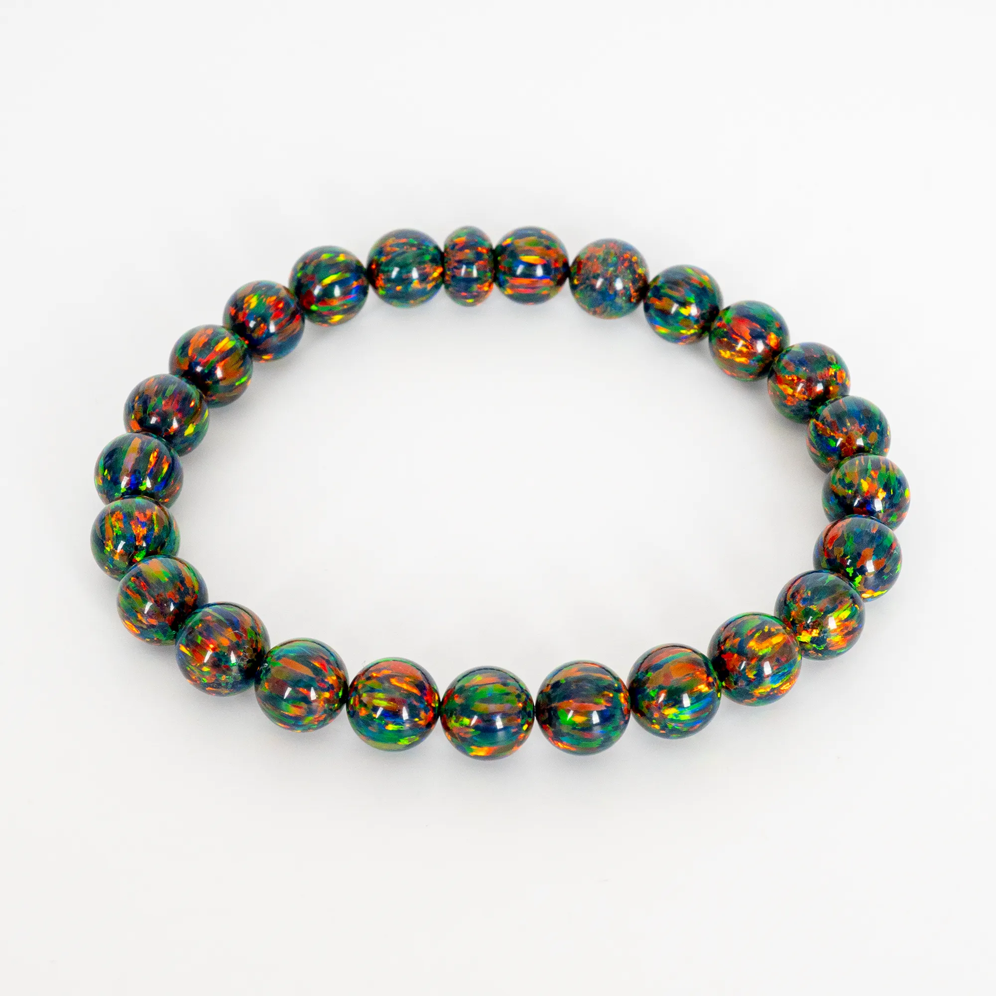 Black Fire Opal Beaded Bracelet