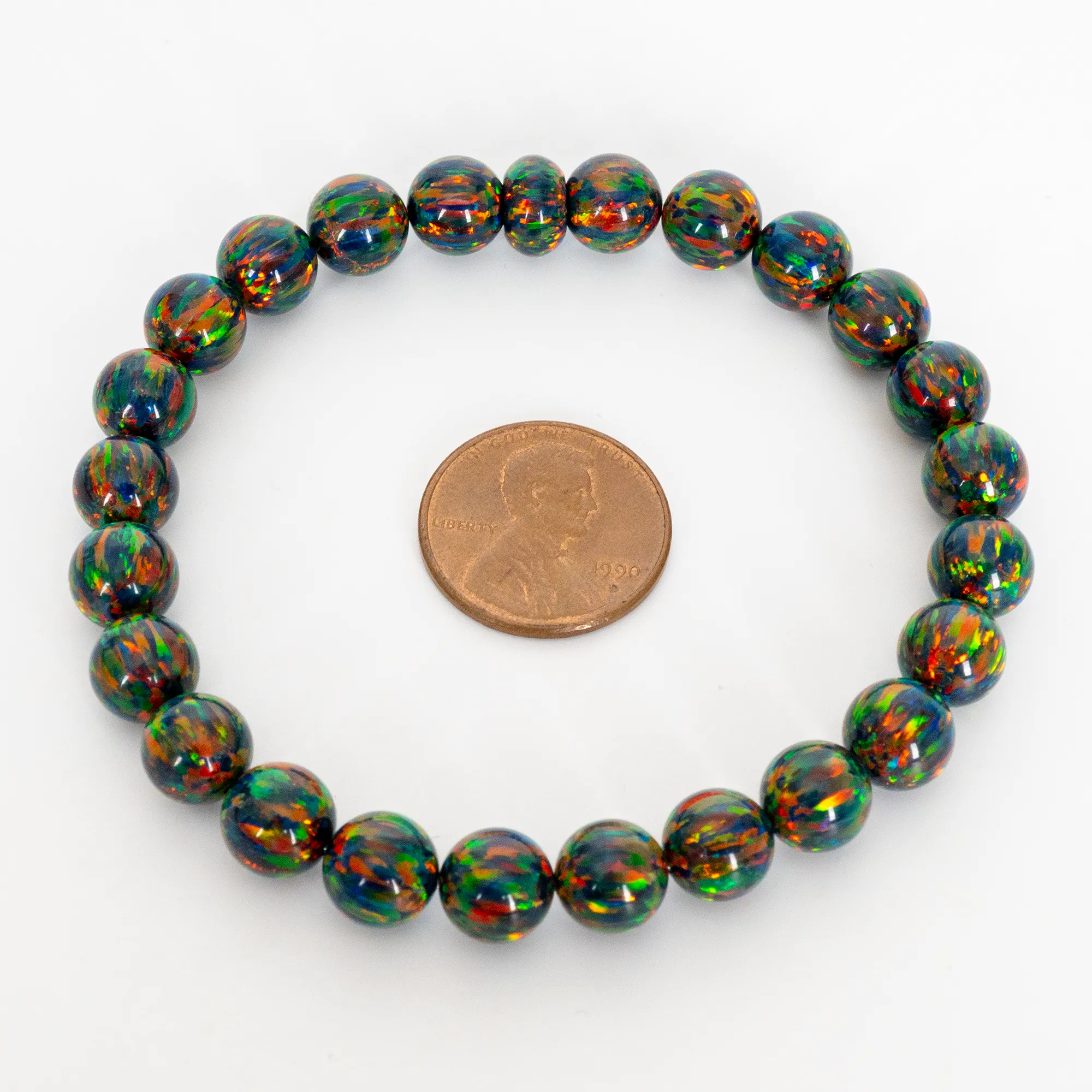 Black Fire Opal Beaded Bracelet
