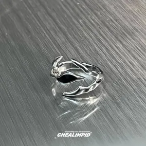 Black Gemstone Metal Ring