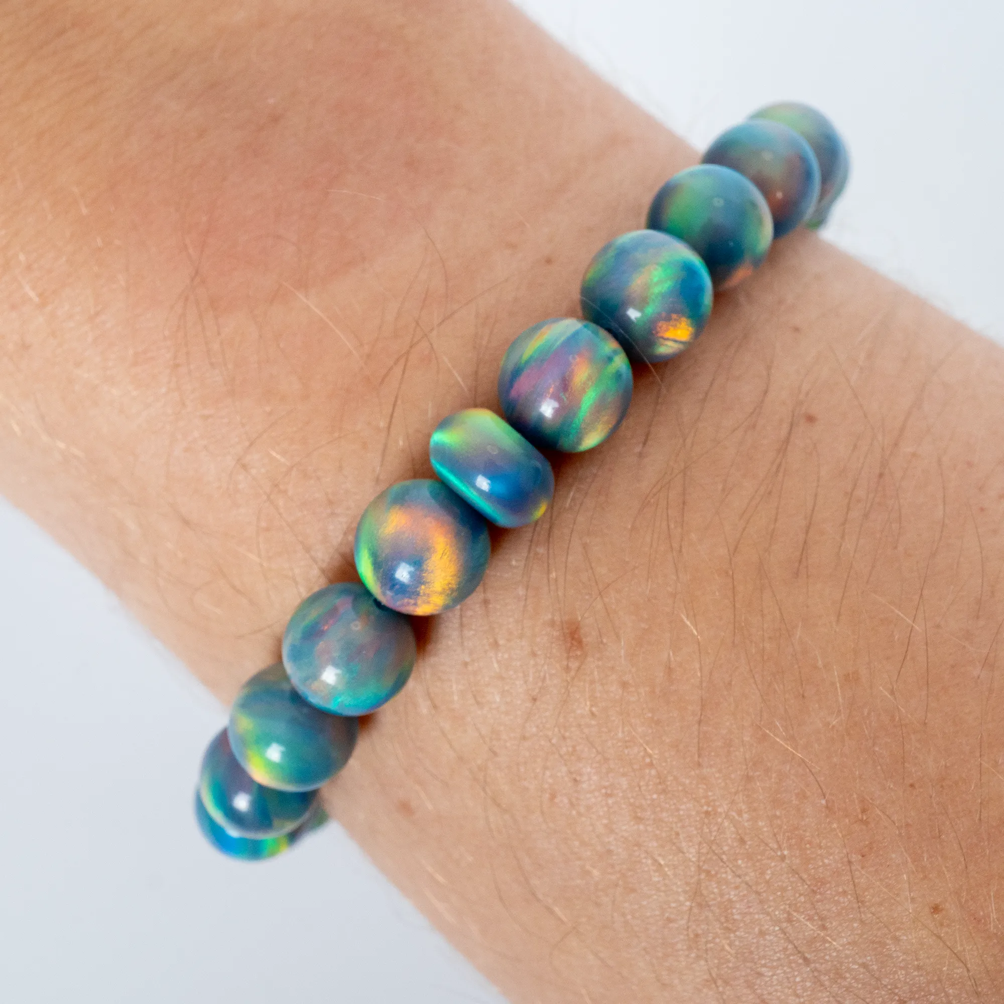 Blue Haze Opalescence Beaded Bracelet