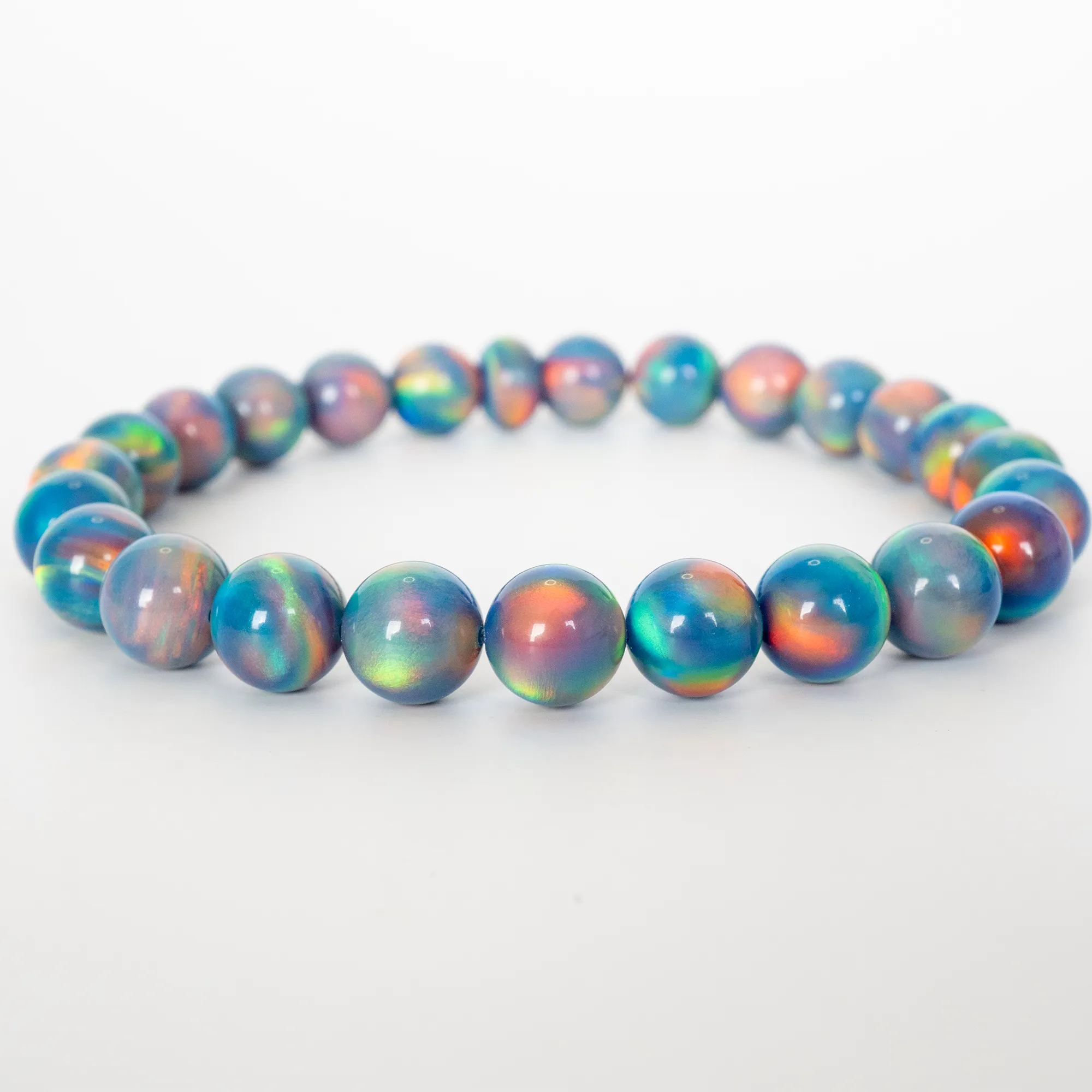 Blue Haze Opalescence Beaded Bracelet