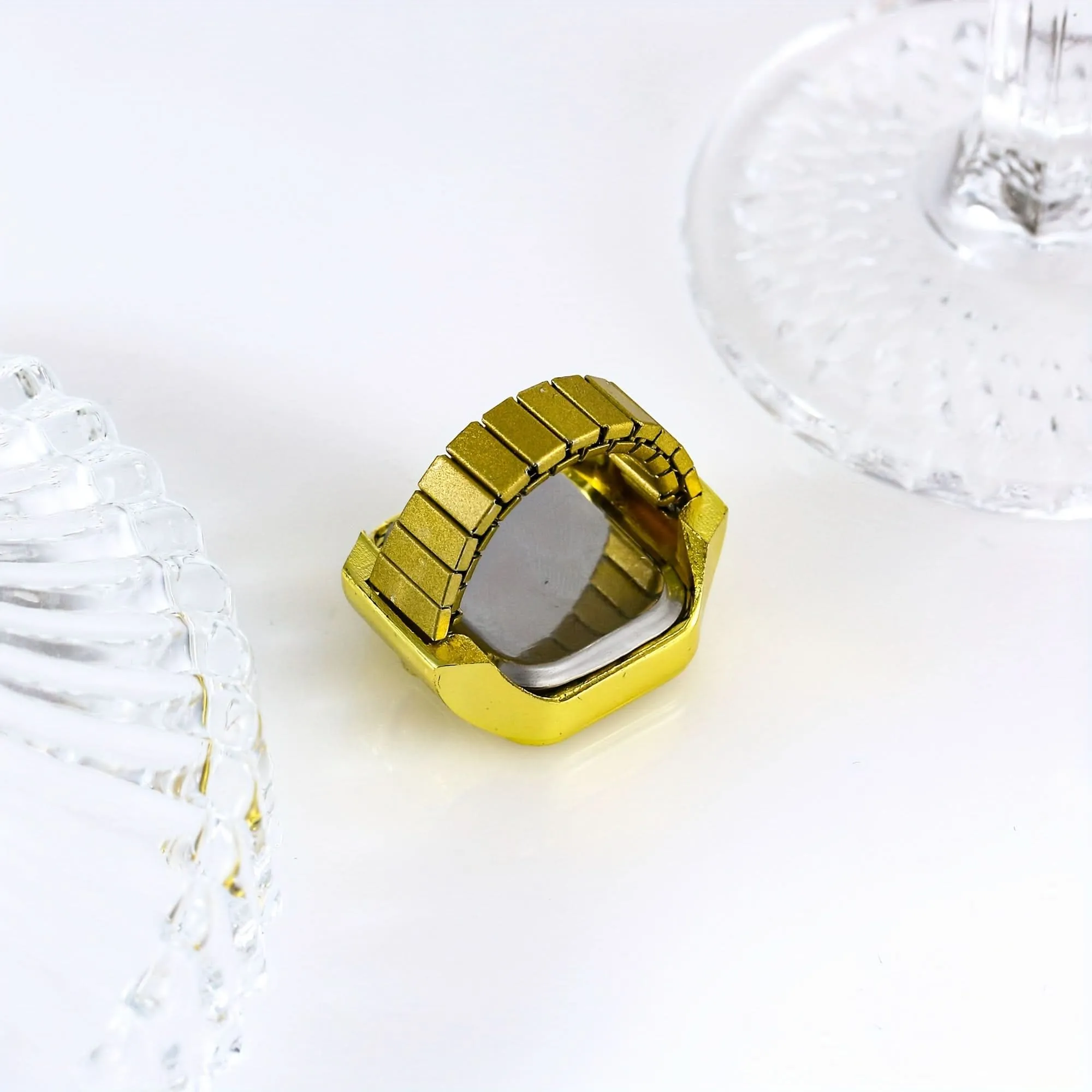 Boho Quartz Ring Watch Set for Couples – Alloy Case, Creative Finger Watches
