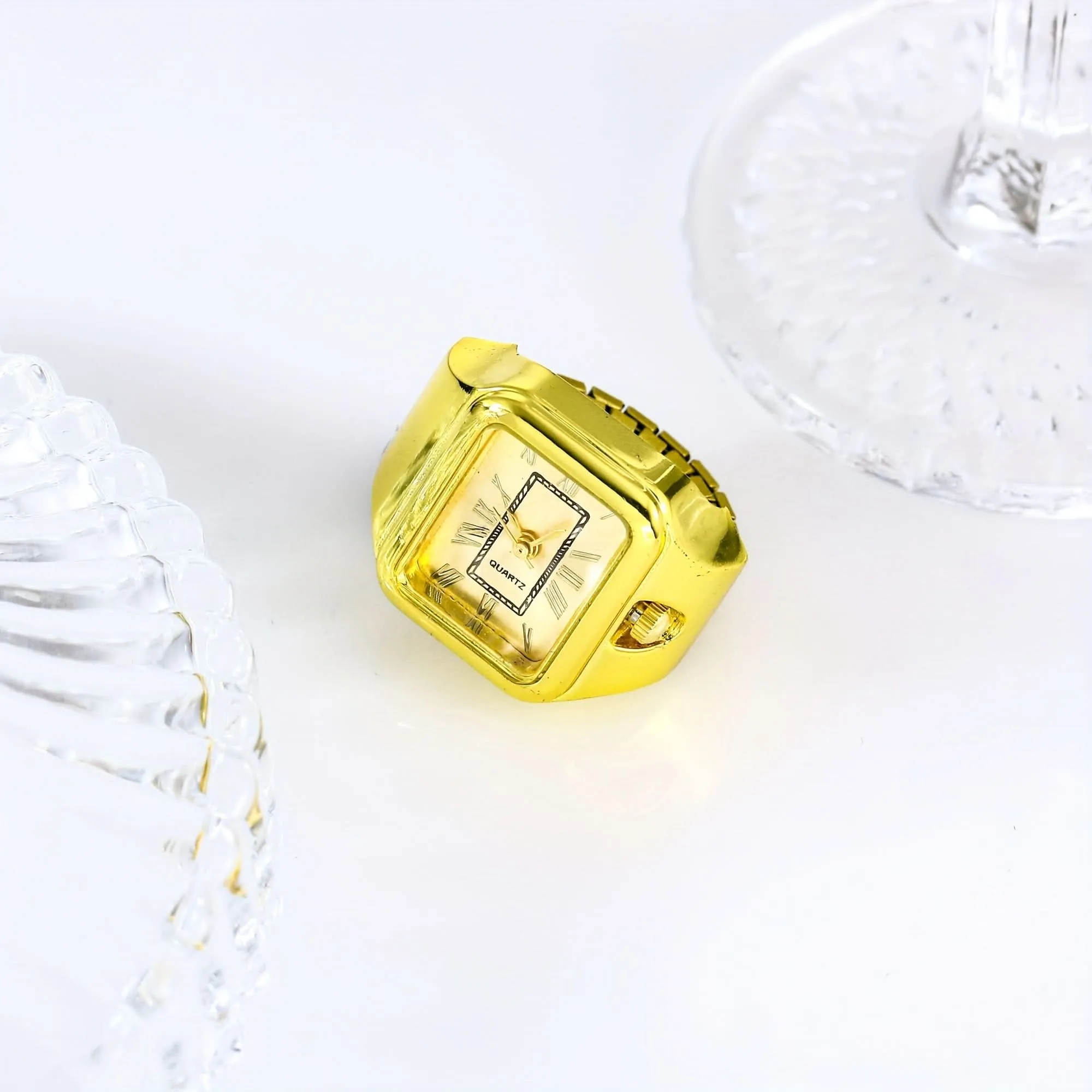 Boho Quartz Ring Watch Set for Couples – Alloy Case, Creative Finger Watches
