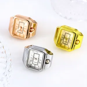 Boho Quartz Ring Watch Set for Couples – Alloy Case, Creative Finger Watches