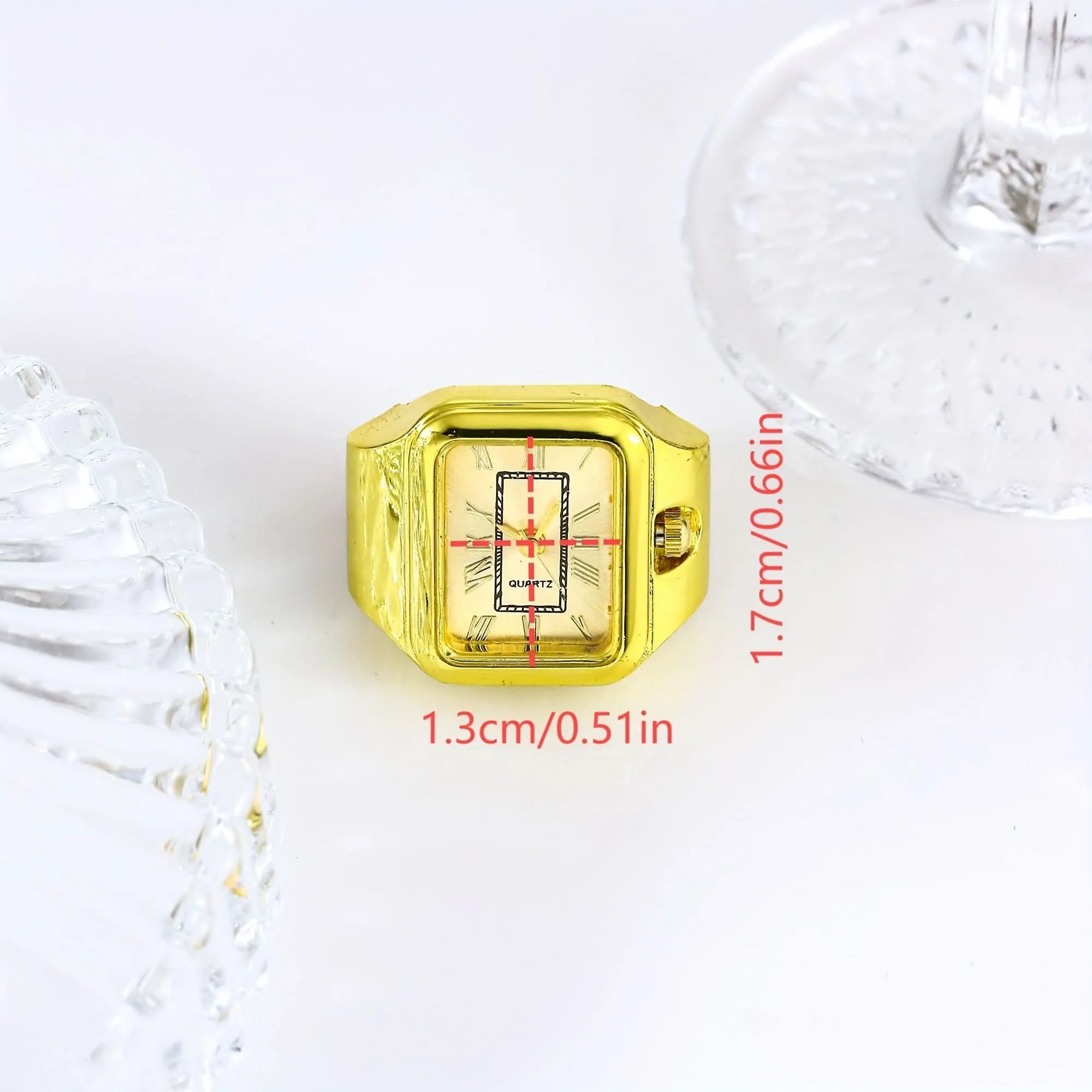 Boho Quartz Ring Watch Set for Couples – Alloy Case, Creative Finger Watches
