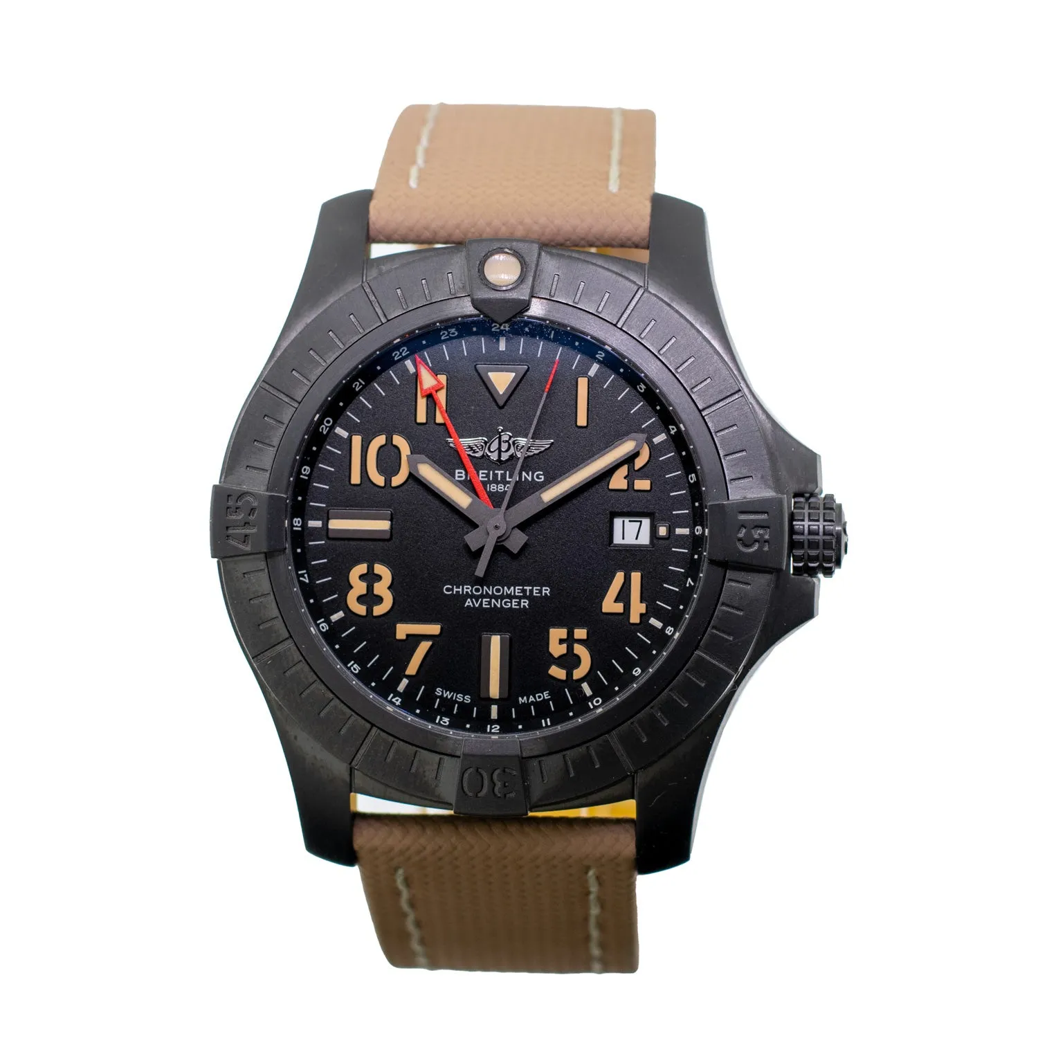 Breitling Avenger GMT Night Mission 45mm Titanium Black Arabic Dial V323951