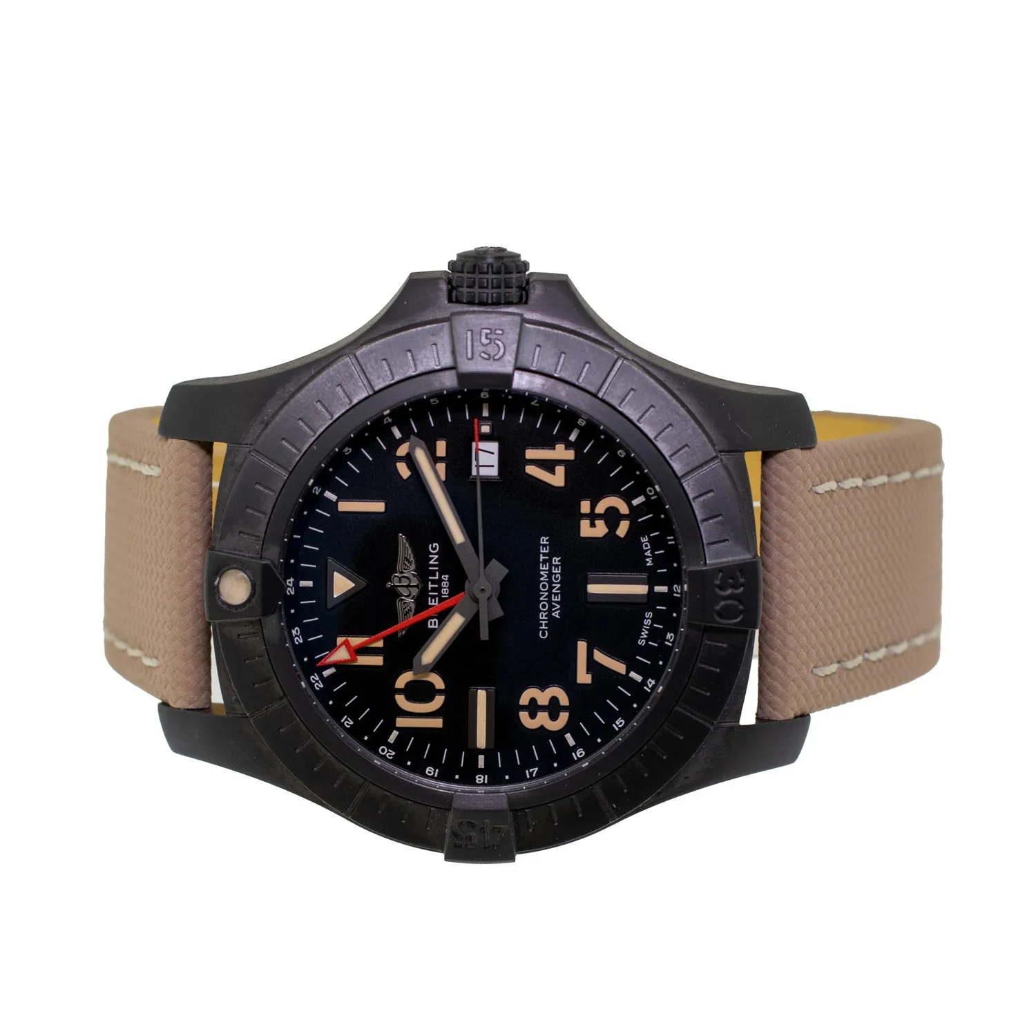 Breitling Avenger GMT Night Mission 45mm Titanium Black Arabic Dial V323951