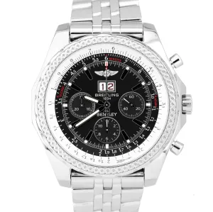 Breitling Bentley Chronograph Black Stainless Steel Date 48mm Watch A44362