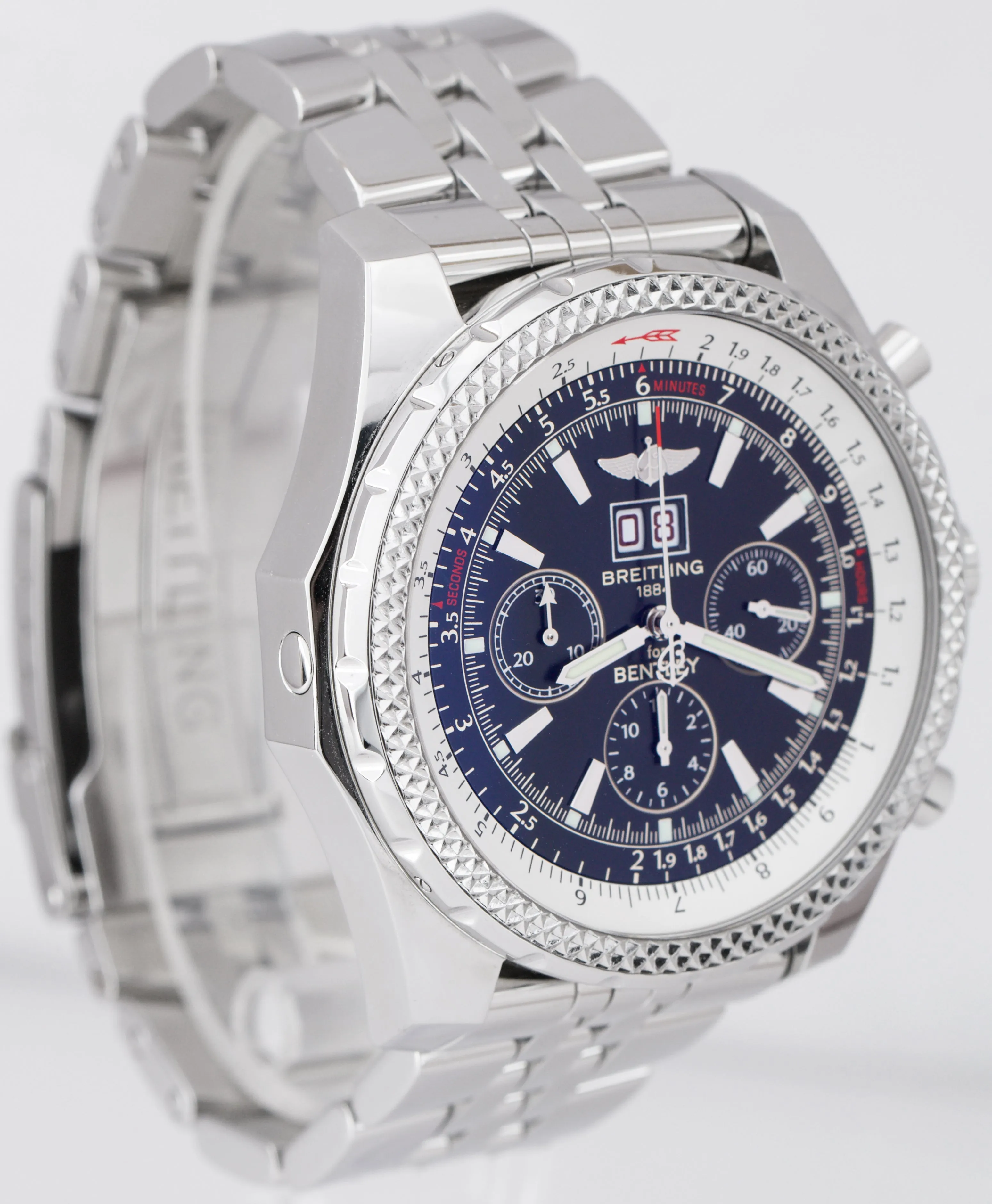 Breitling Bentley Chronograph Black Stainless Steel Date 48mm Watch A44362