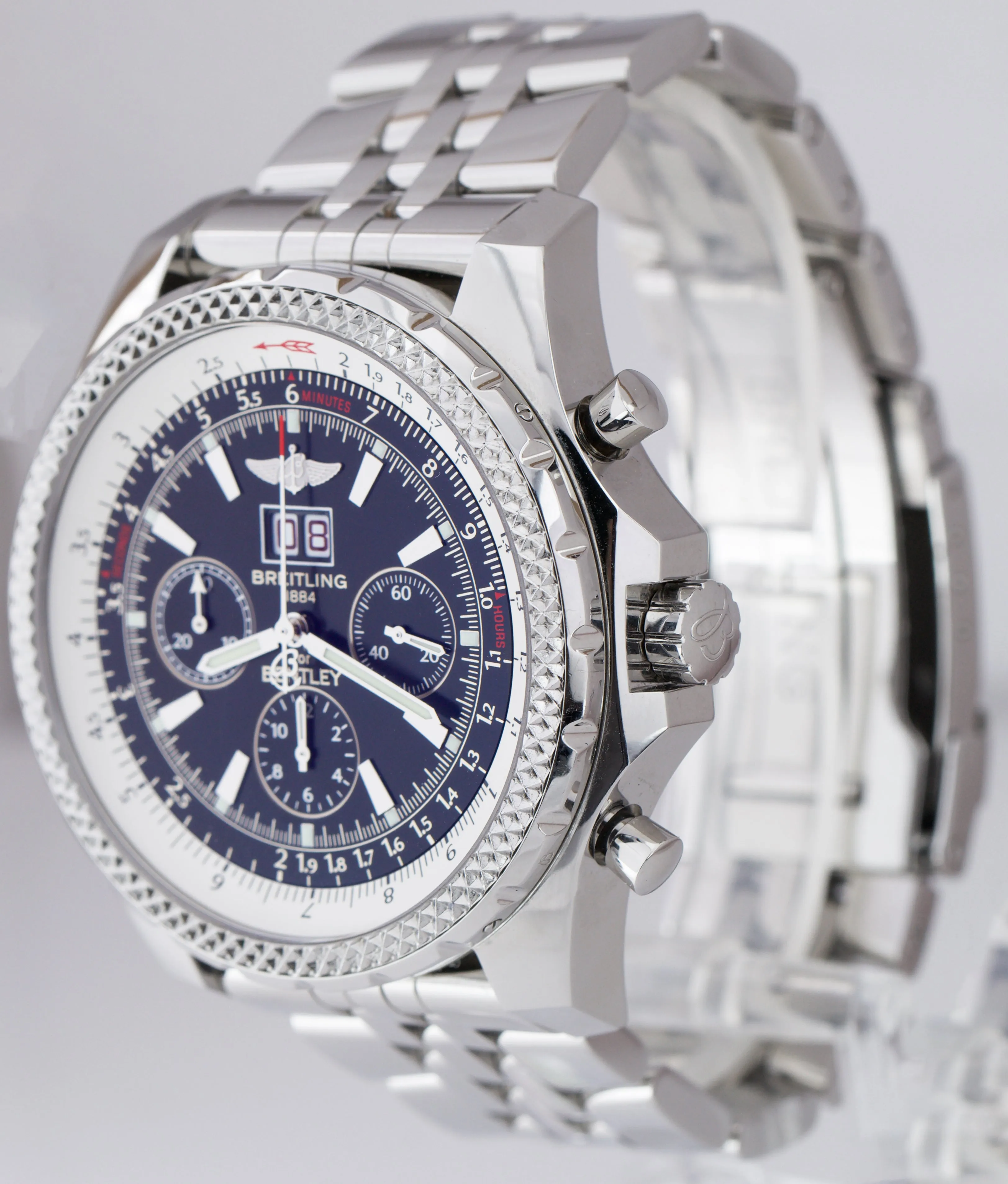 Breitling Bentley Chronograph Black Stainless Steel Date 48mm Watch A44362