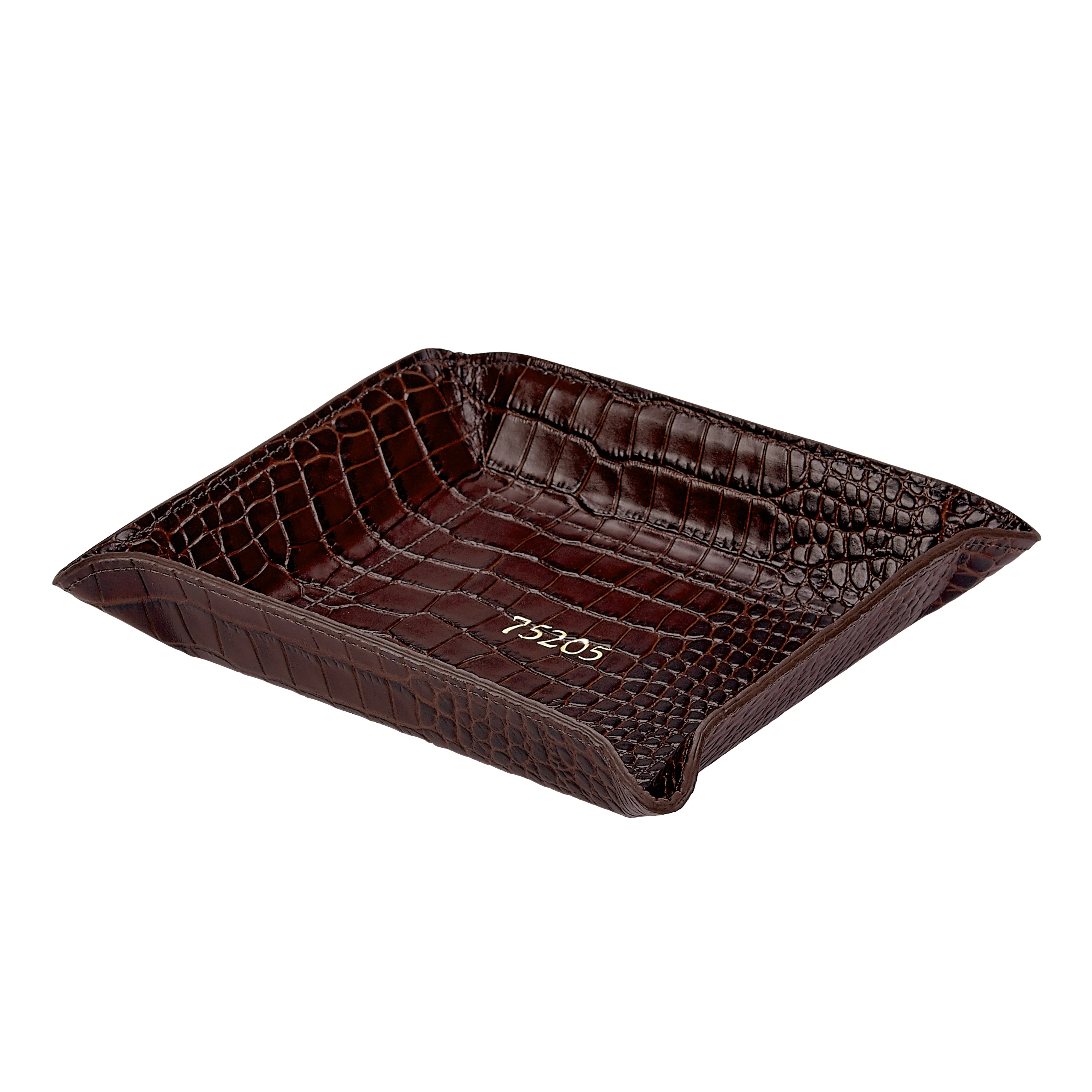 Brown Croc '75205' Medium Valet Tray