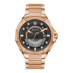 Bulova Precisionist Series X Mens Rose Tone Diamond and Black Dial Watch