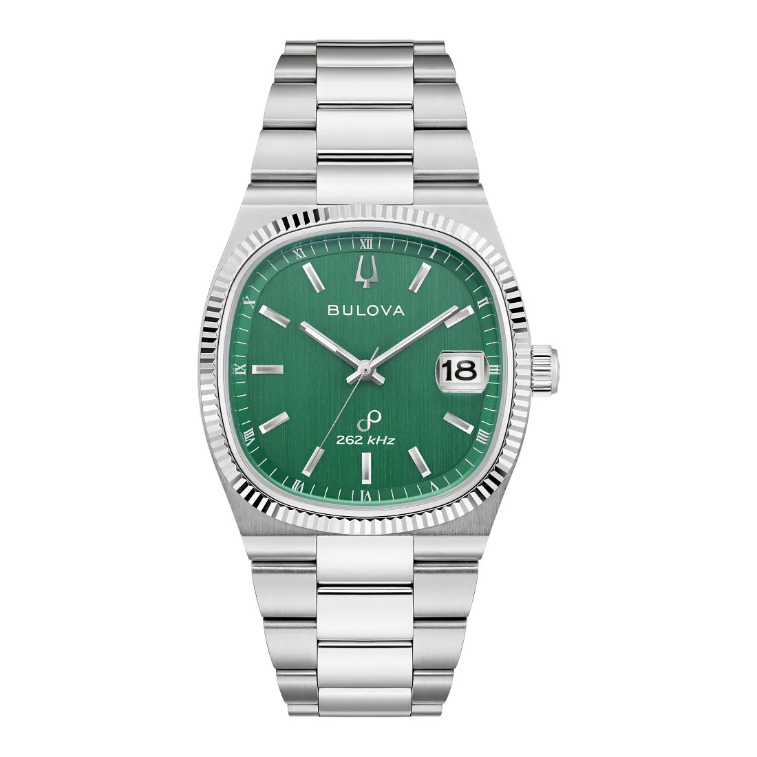 Bulova Super Seville Mens Stainless Steel Green Dial Watch