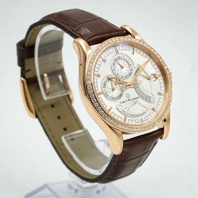 Carl F. Bucherer Manero Retrograde Diamond Bezel 18K Rose Gold 00.10901.03.16.01